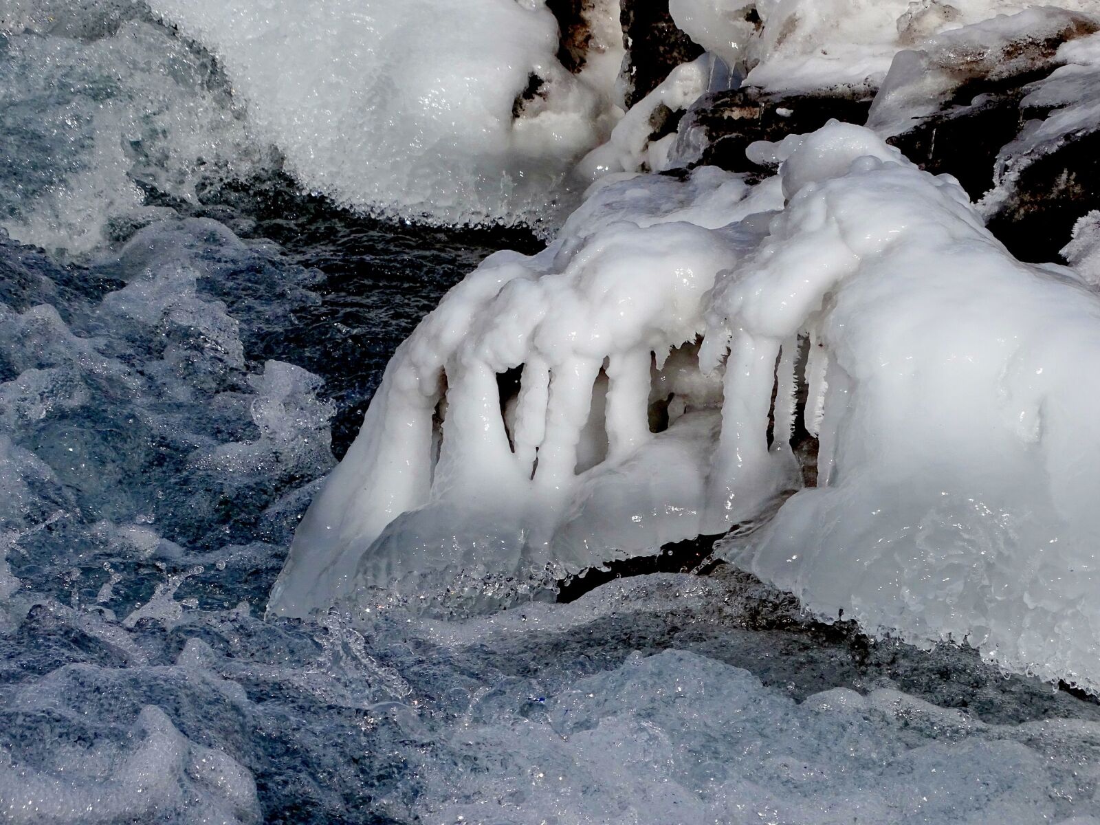 Sony DSC-HX400 sample photo. River, ice, winter photography