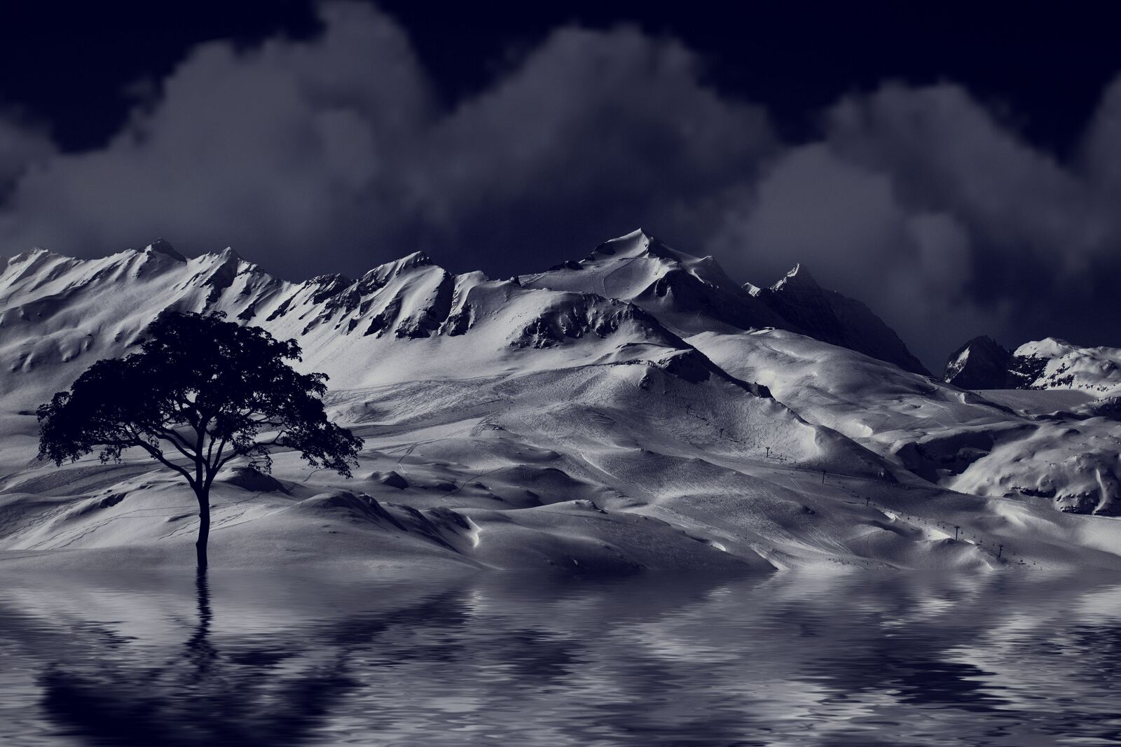 Canon EOS 5D Mark II sample photo. Mountain, snow, night photography