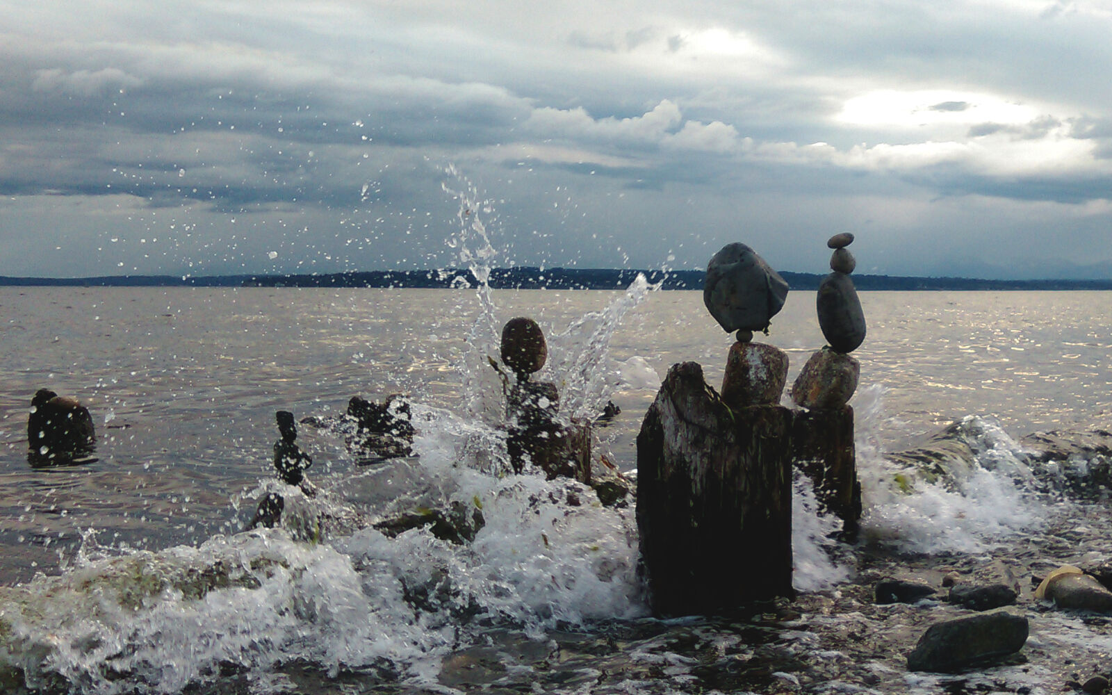 HTC DESIRE 610 sample photo. Nature, ocean, rocks, waves photography