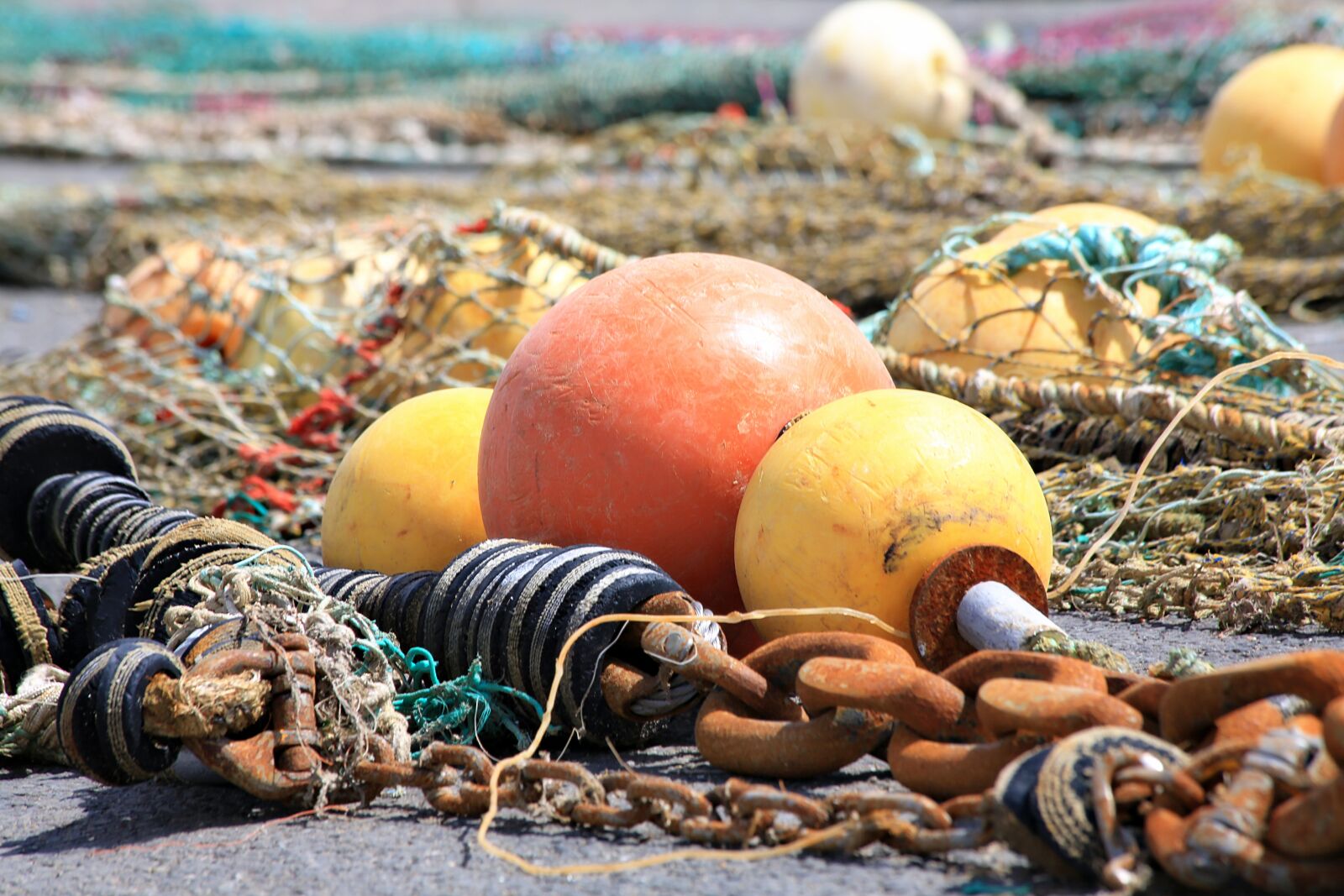 Canon EOS 5D Mark III sample photo. Buoy, trawler, netting photography
