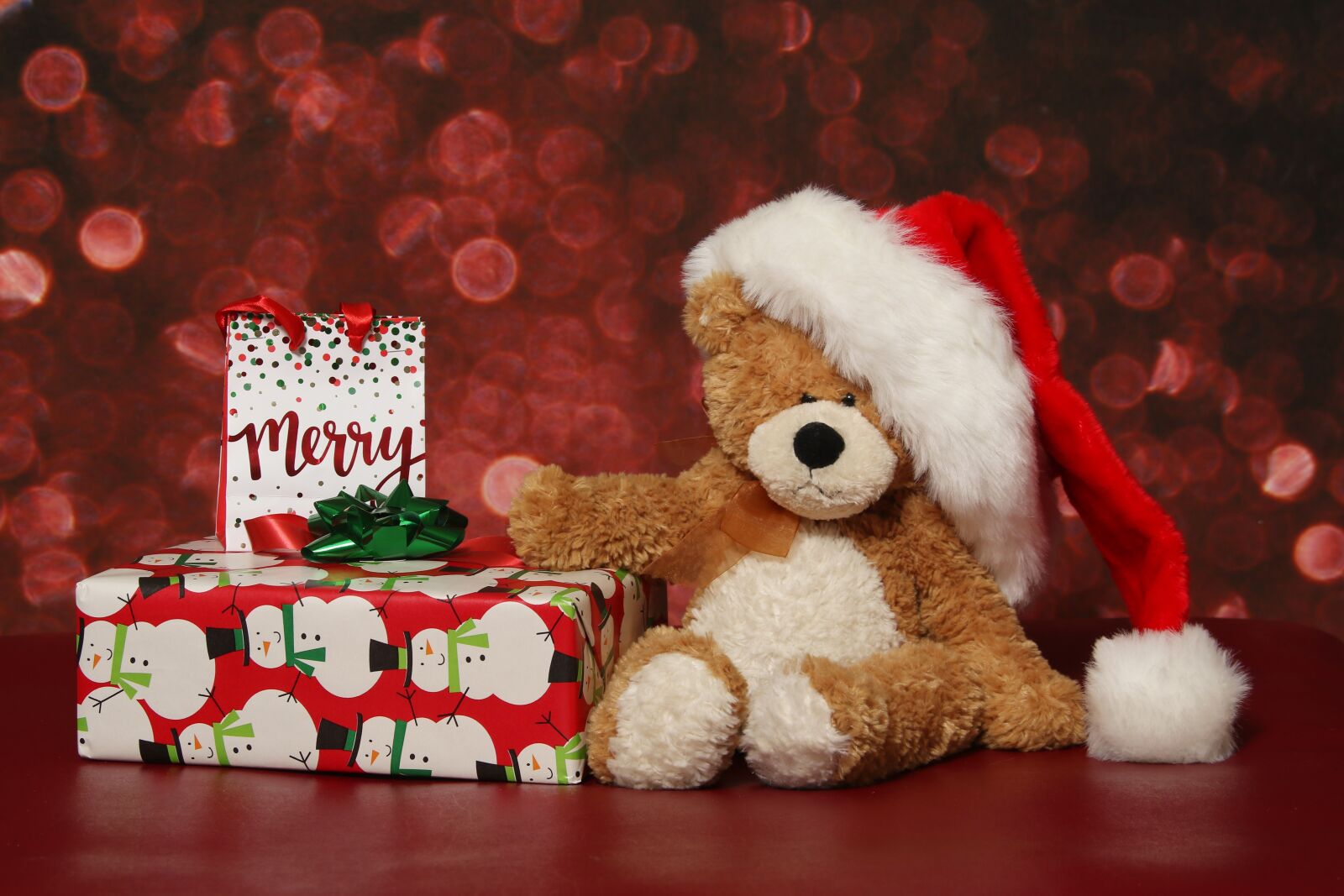 Canon EOS 7D Mark II sample photo. Teddy bear wearing santa photography