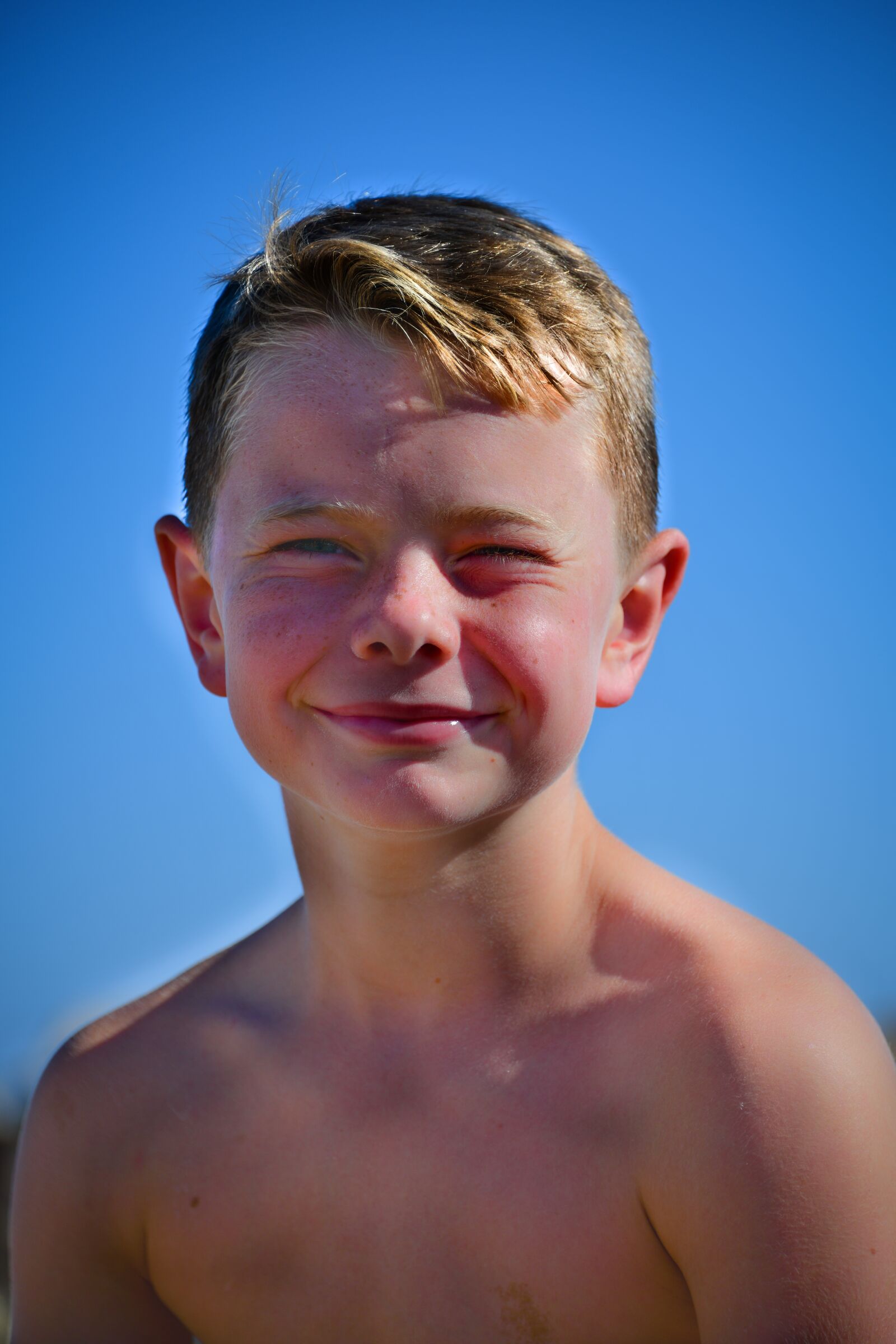 Nikon D850 sample photo. Boy, portrait, blue photography