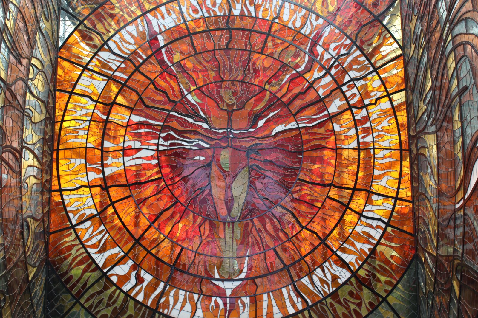 Canon EOS 1200D (EOS Rebel T5 / EOS Kiss X70 / EOS Hi) sample photo. Fire, stained glass window photography
