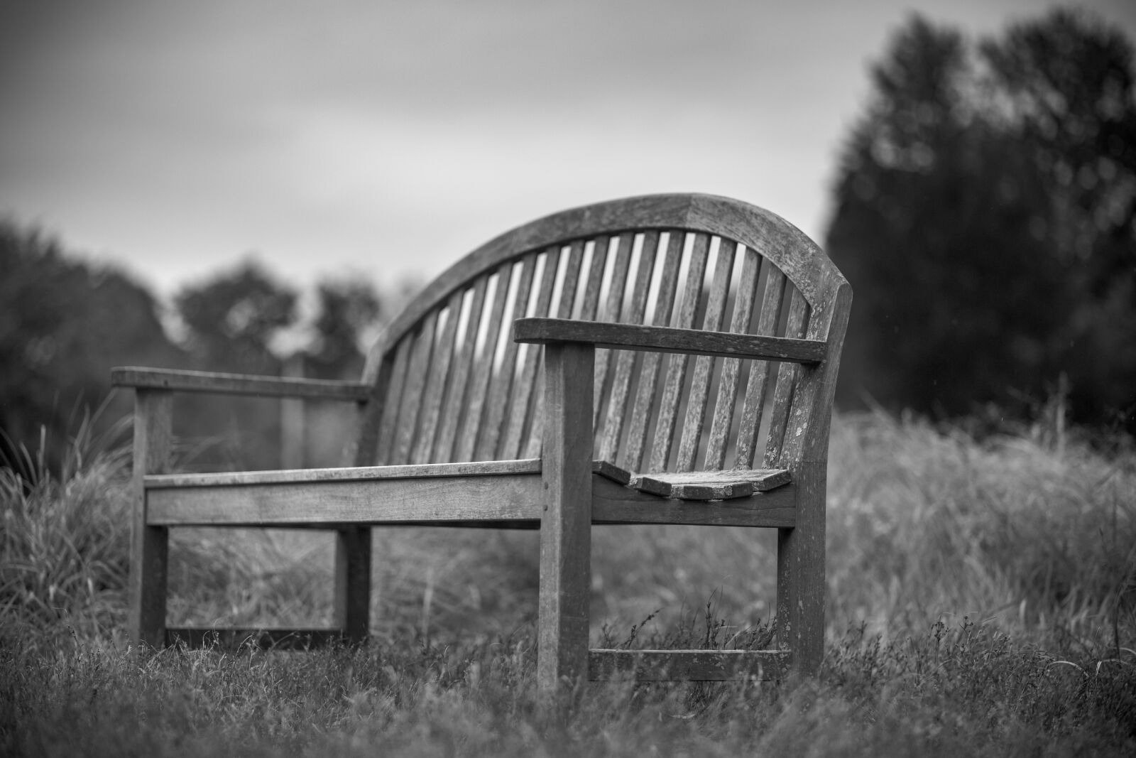 Canon EF 85mm F1.8 USM sample photo. Bench, black and white photography