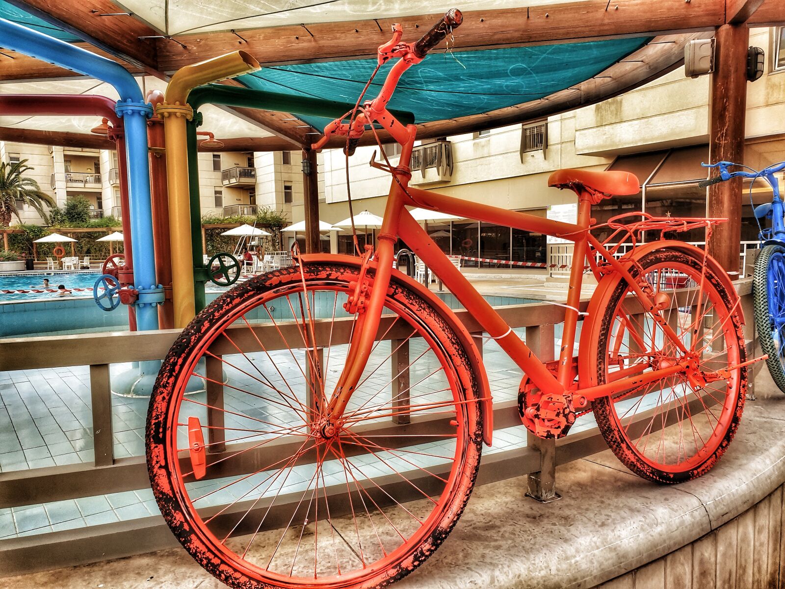 Samsung Galaxy Note9 sample photo. Bicycle, orange bike, bike photography