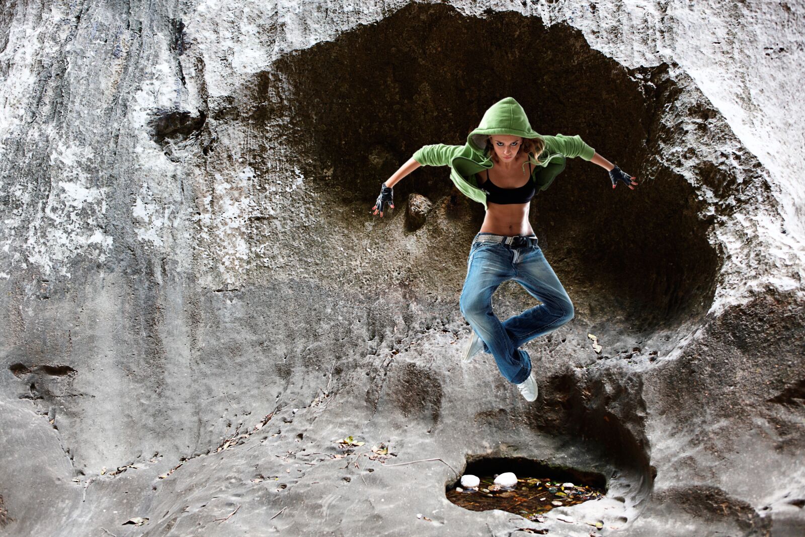 Canon EOS 5D Mark II sample photo. Jump, cave, pike jump photography