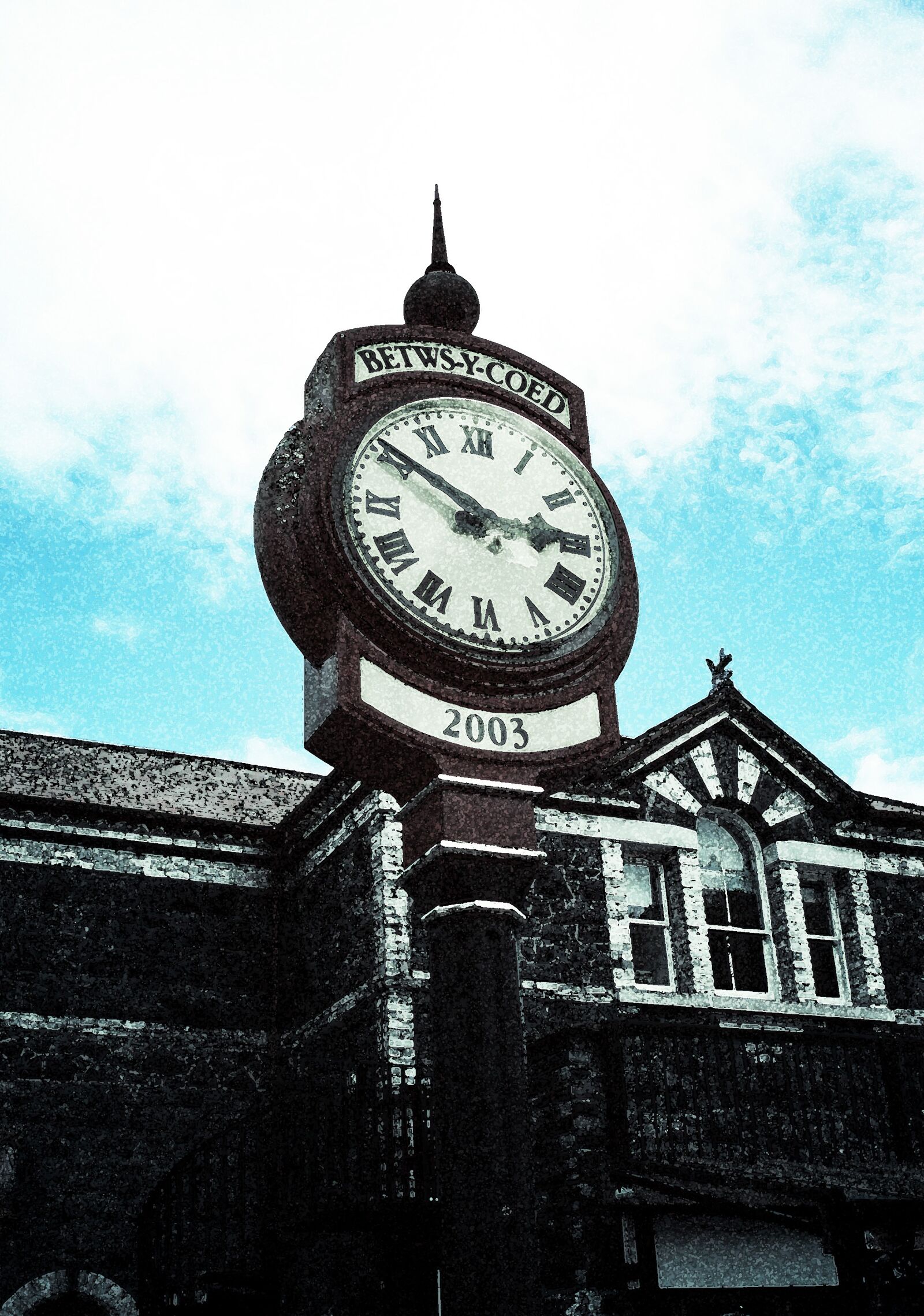 Canon EOS-1D Mark II sample photo. Wales, station clock, railroad photography