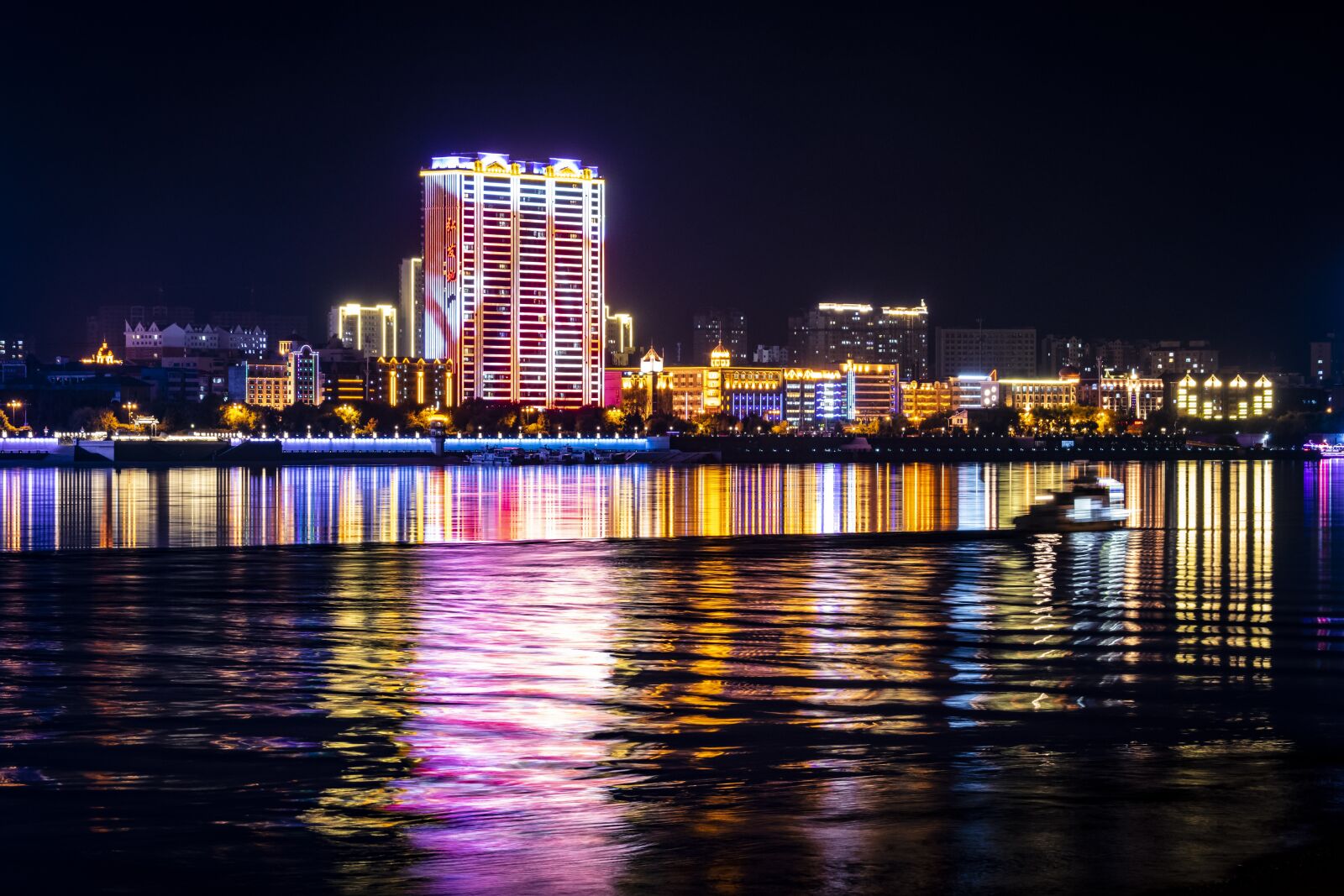 Nikon D5300 sample photo. Night, river, reflection photography