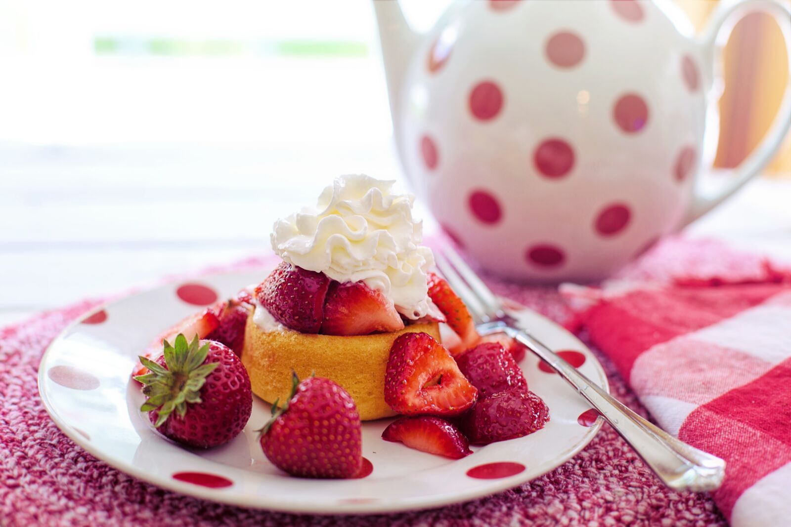 Canon EF 50mm F1.4 USM sample photo. Strawberry shortcake, dessert, summer photography
