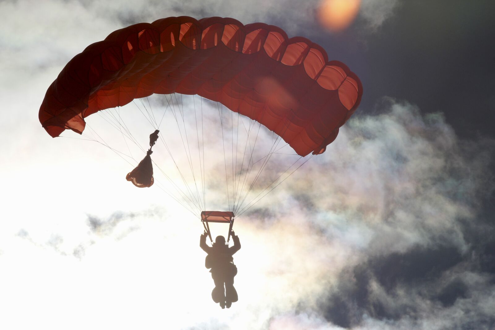Canon EF 70-200mm F2.8L USM sample photo. Parachute, sky, clouds photography