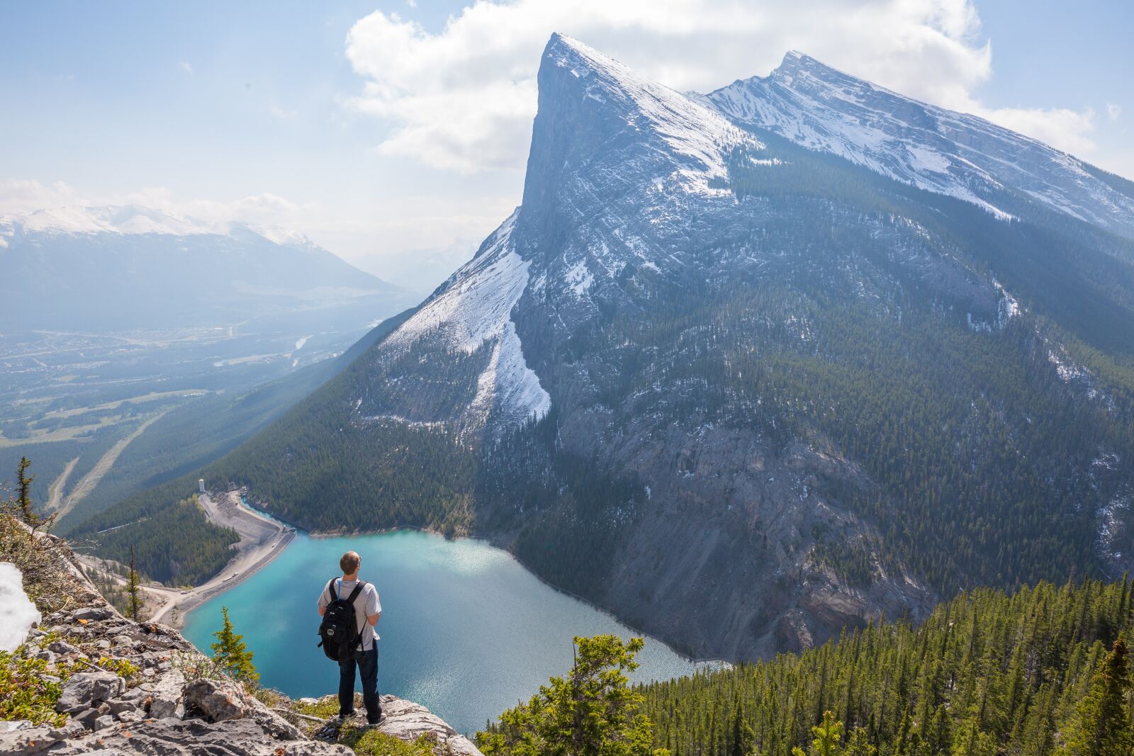 Canon 20mm F1.4 DG HSM | Art 015 sample photo. Canadian rockies, hiker, lake photography