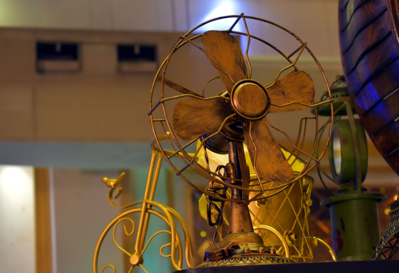Nikon D5600 sample photo. Antique, old fan, brass photography