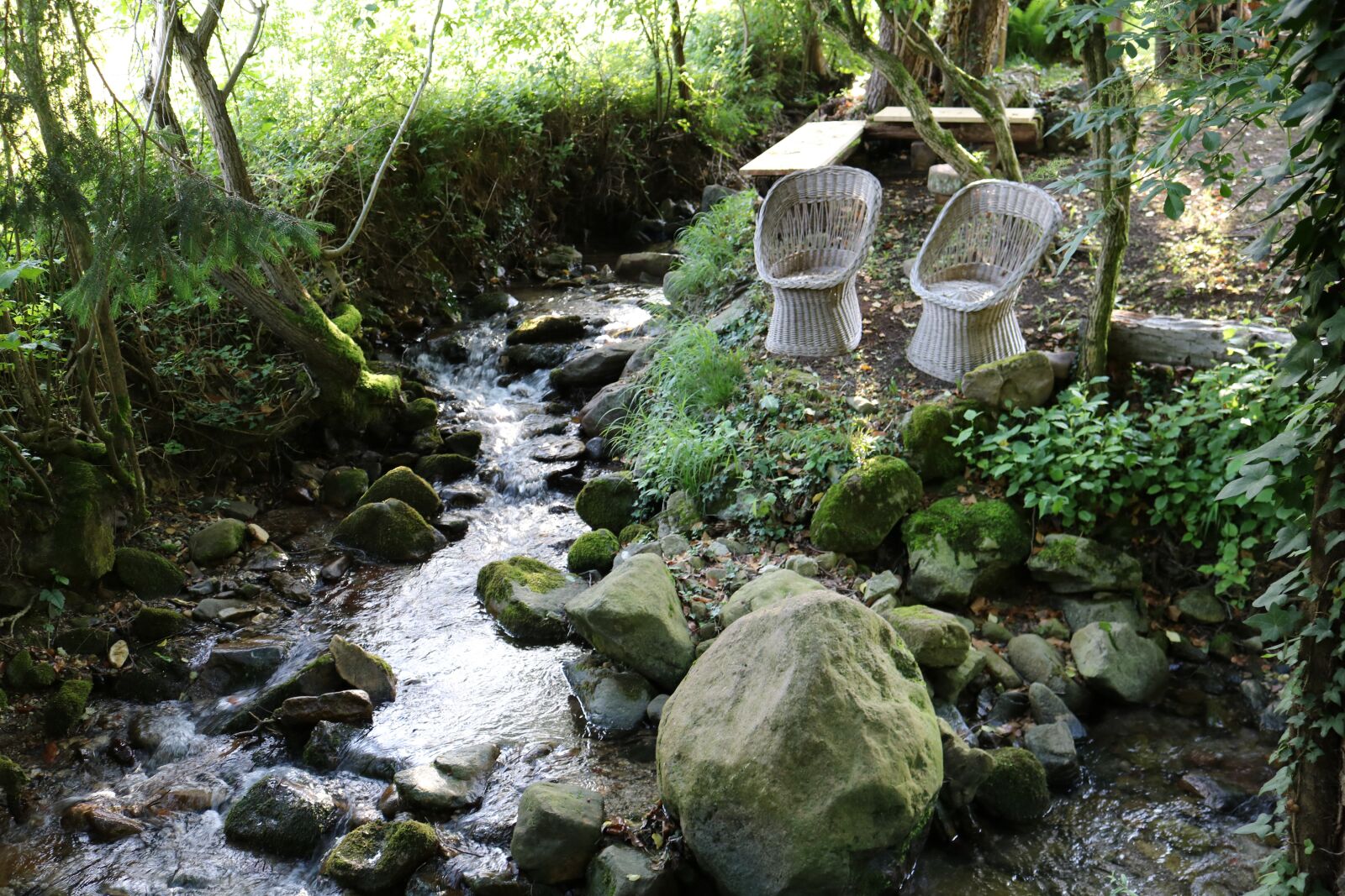 Canon EOS 750D (EOS Rebel T6i / EOS Kiss X8i) sample photo. Chairs, creek, water photography