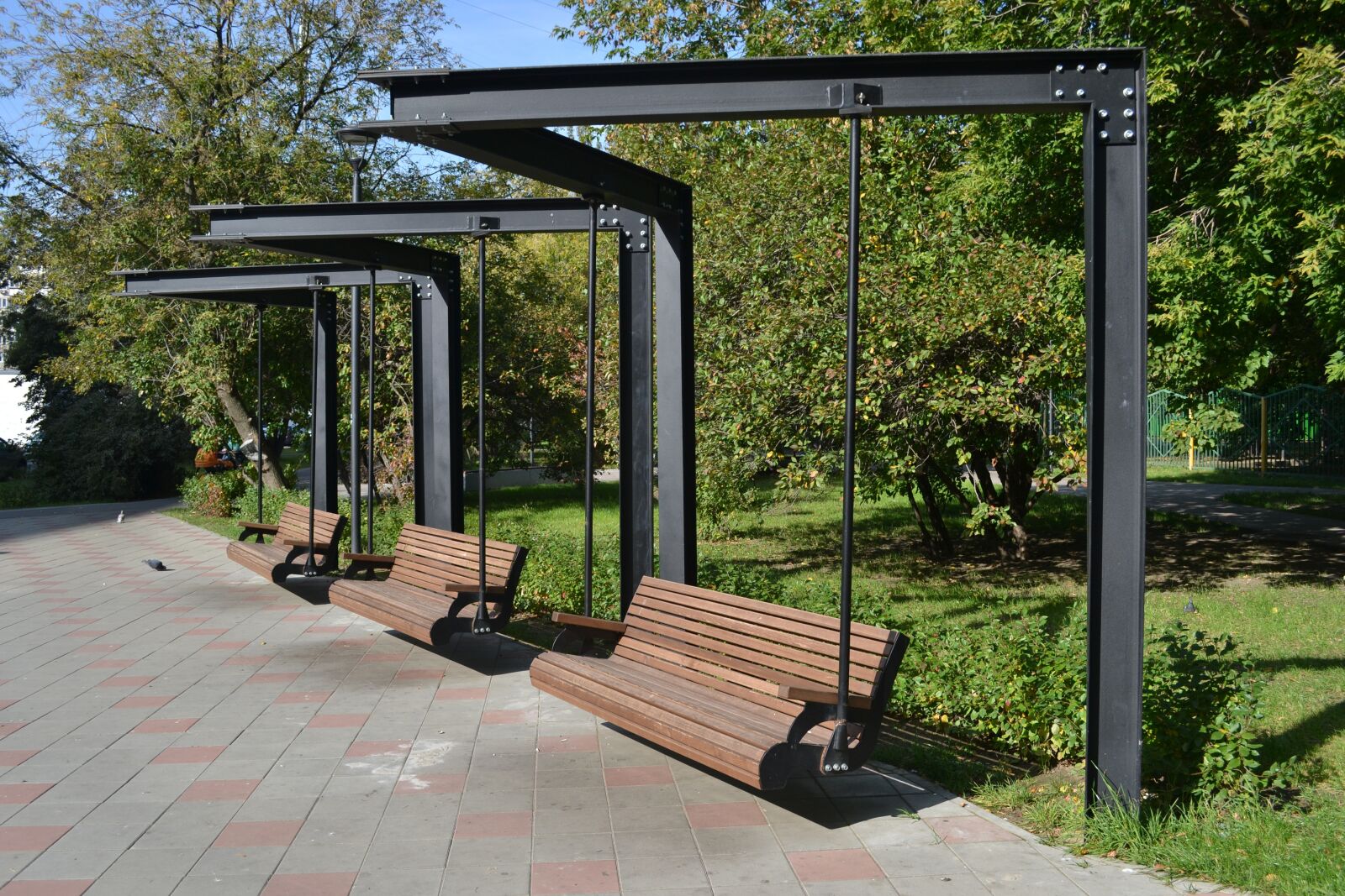 Nikon D3100 sample photo. Swing, benches, bench photography