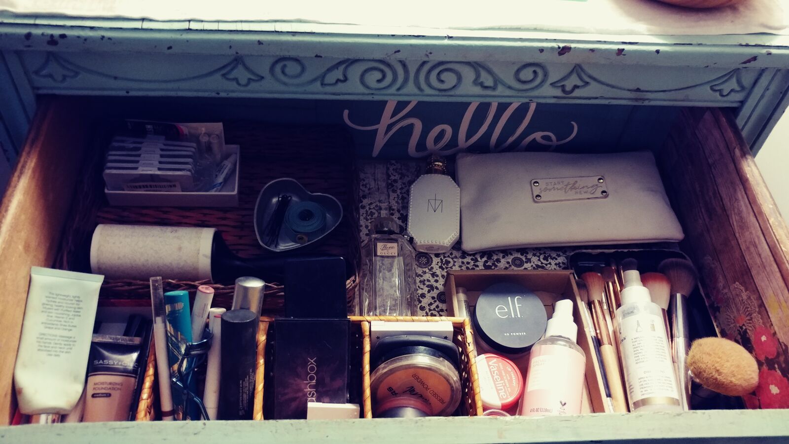 LG V20 sample photo. Makeup drawer, sorted, beauty photography
