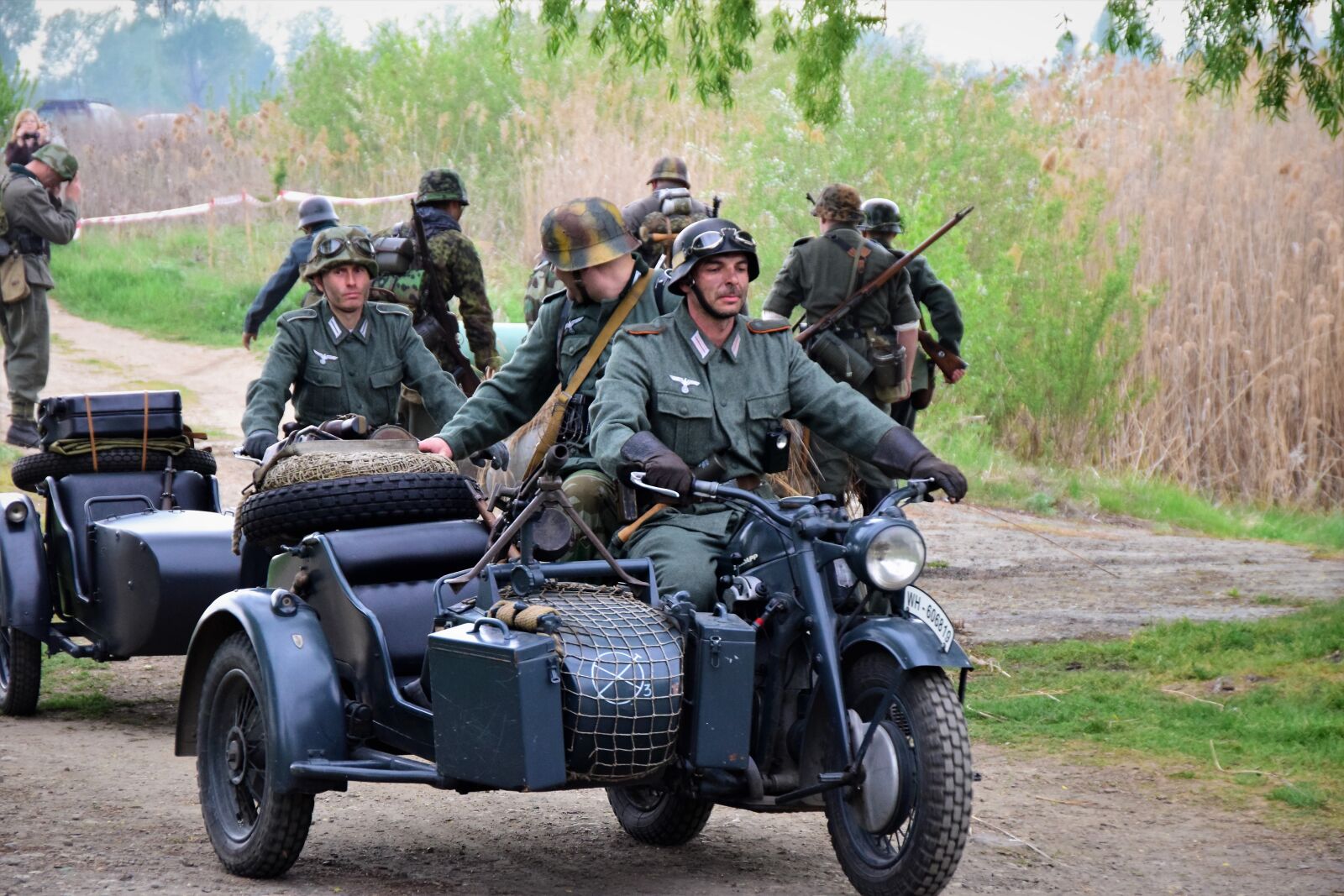 Nikon D5300 sample photo. Military reconstruction, soldiers, motorcycle photography