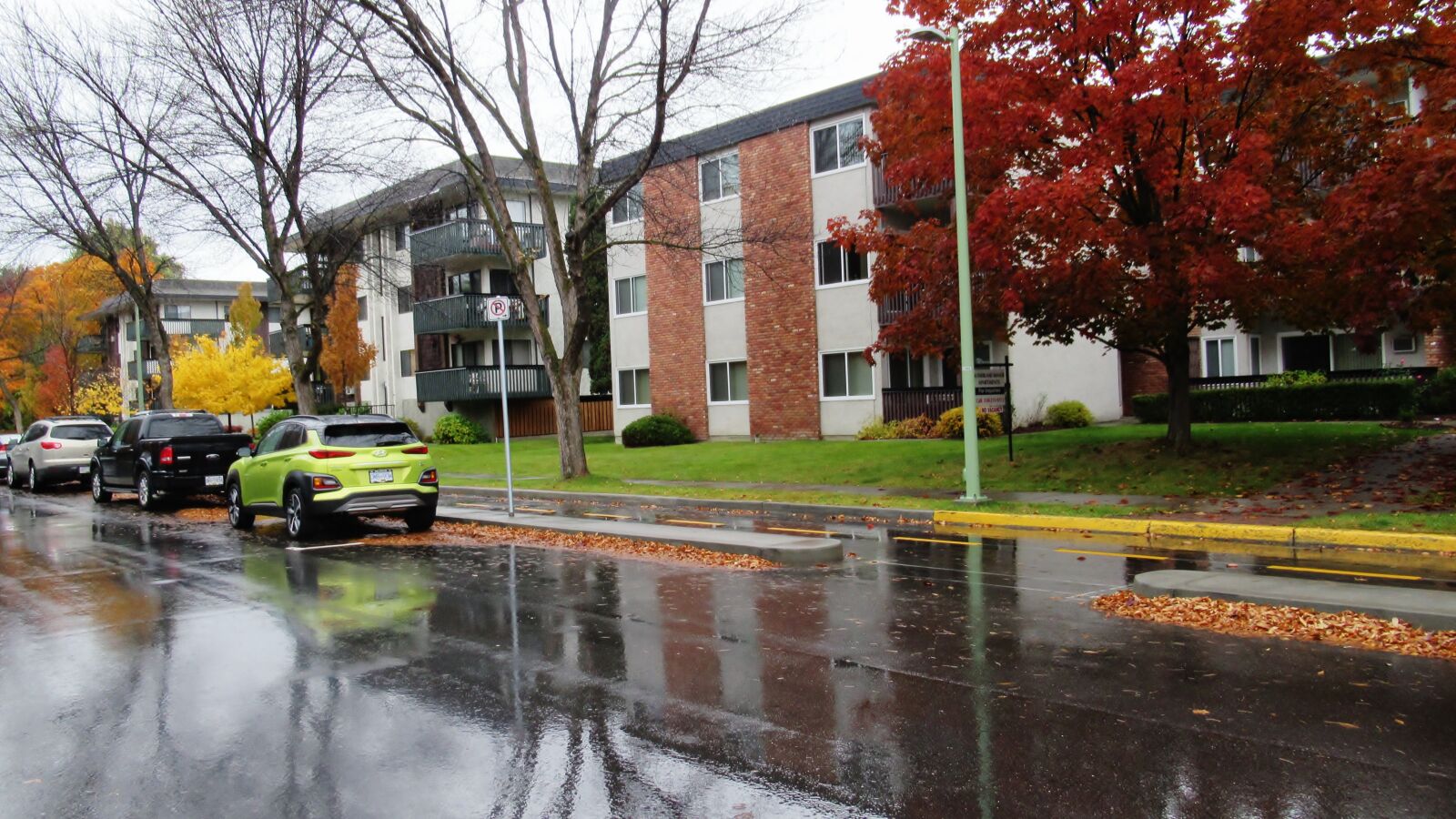 Canon PowerShot SX620 HS sample photo. Autumn, street, apartments photography