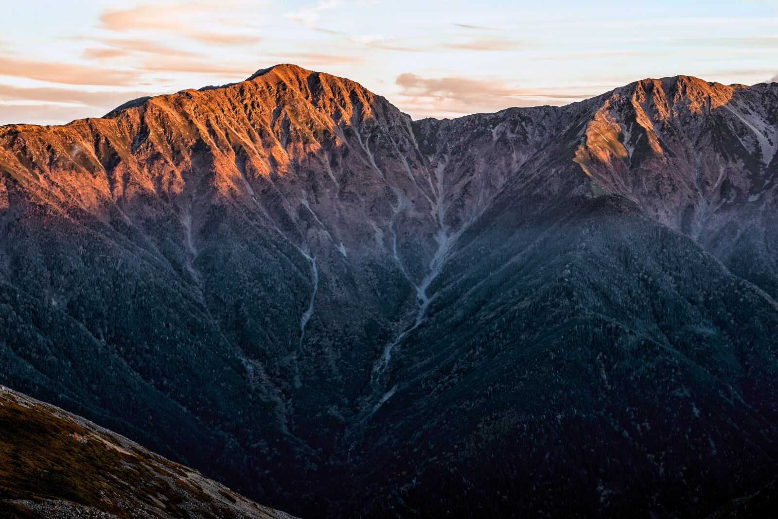 Nikon D800E sample photo. At dusk, late autumn, 荒川岳 photography