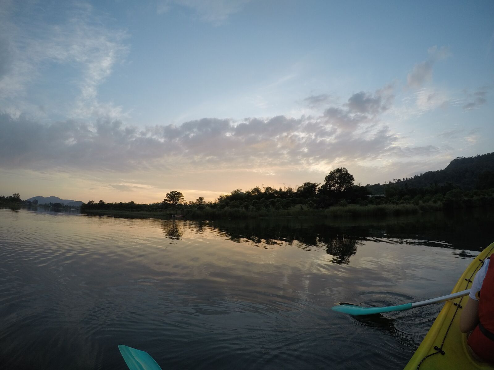 GoPro Hero5 Black sample photo. Sunset, kayak, kayaking photography