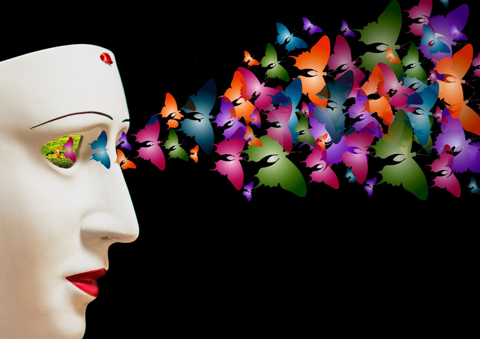 Nikon D7100 sample photo. Mask, butterflies, fantasia photography