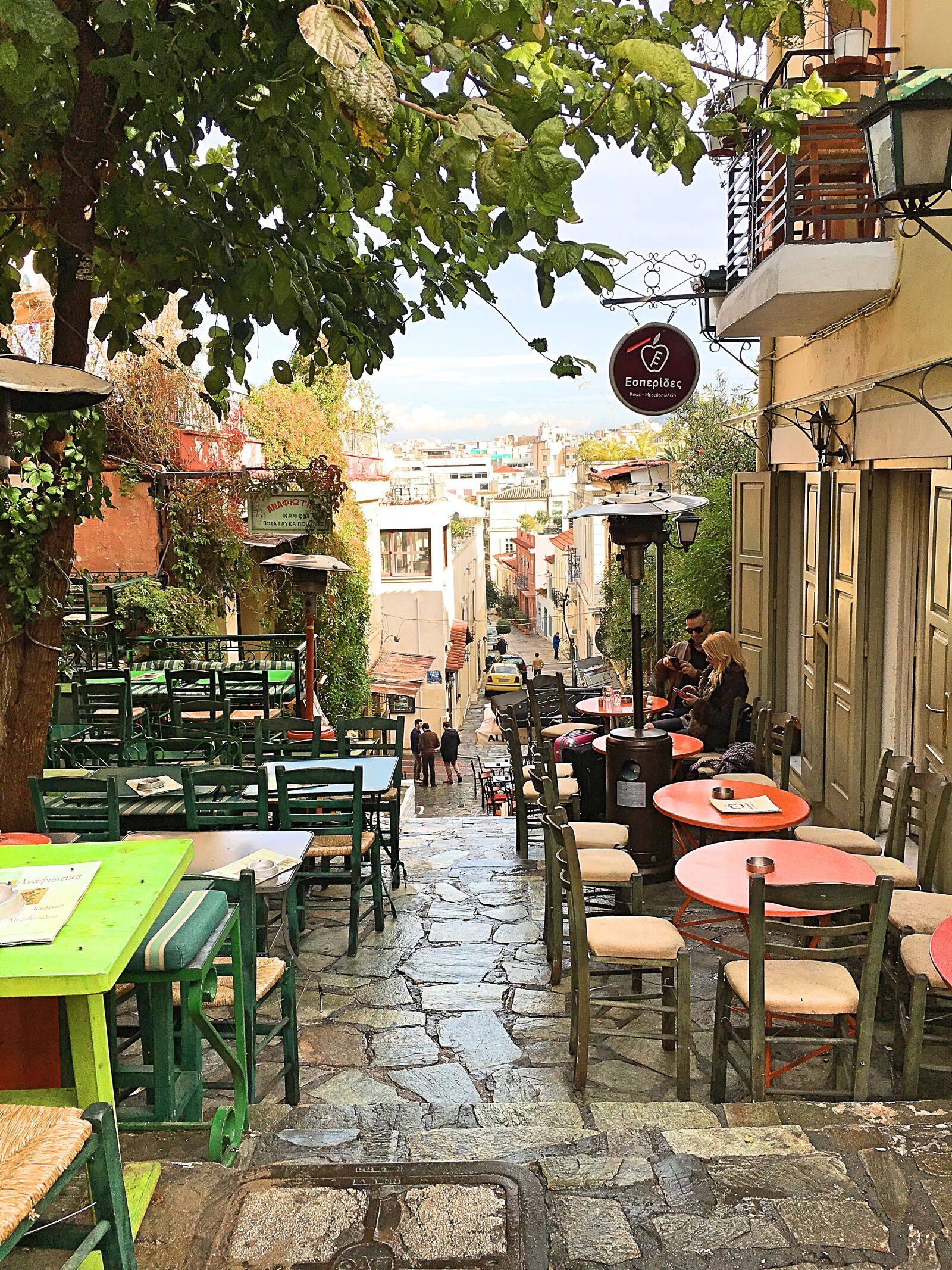 Apple iPhone 6s sample photo. Alley, bar, cafe, colors photography