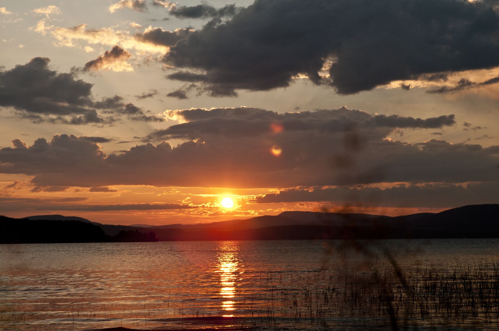 Nikon D300 sample photo. Sunset, lake, beaumont provincial photography