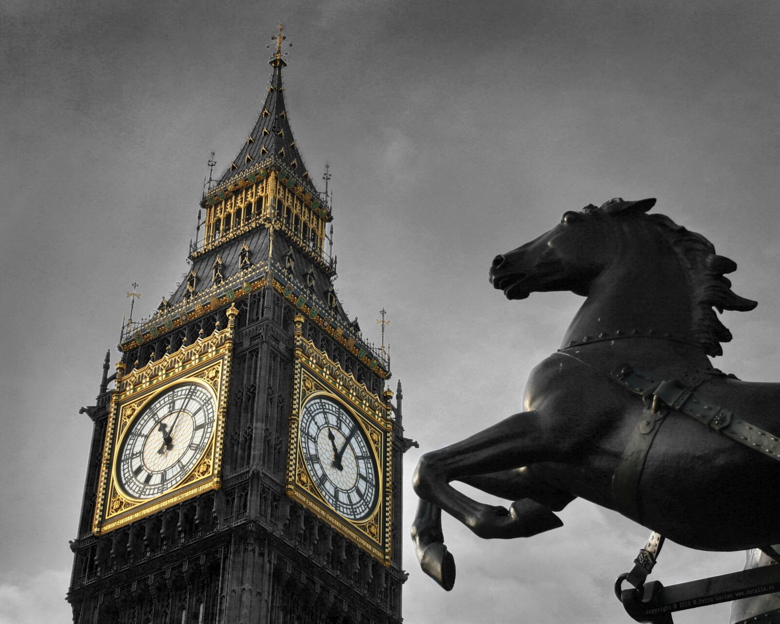 Canon EOS 30D sample photo. Big ben, horse, black photography