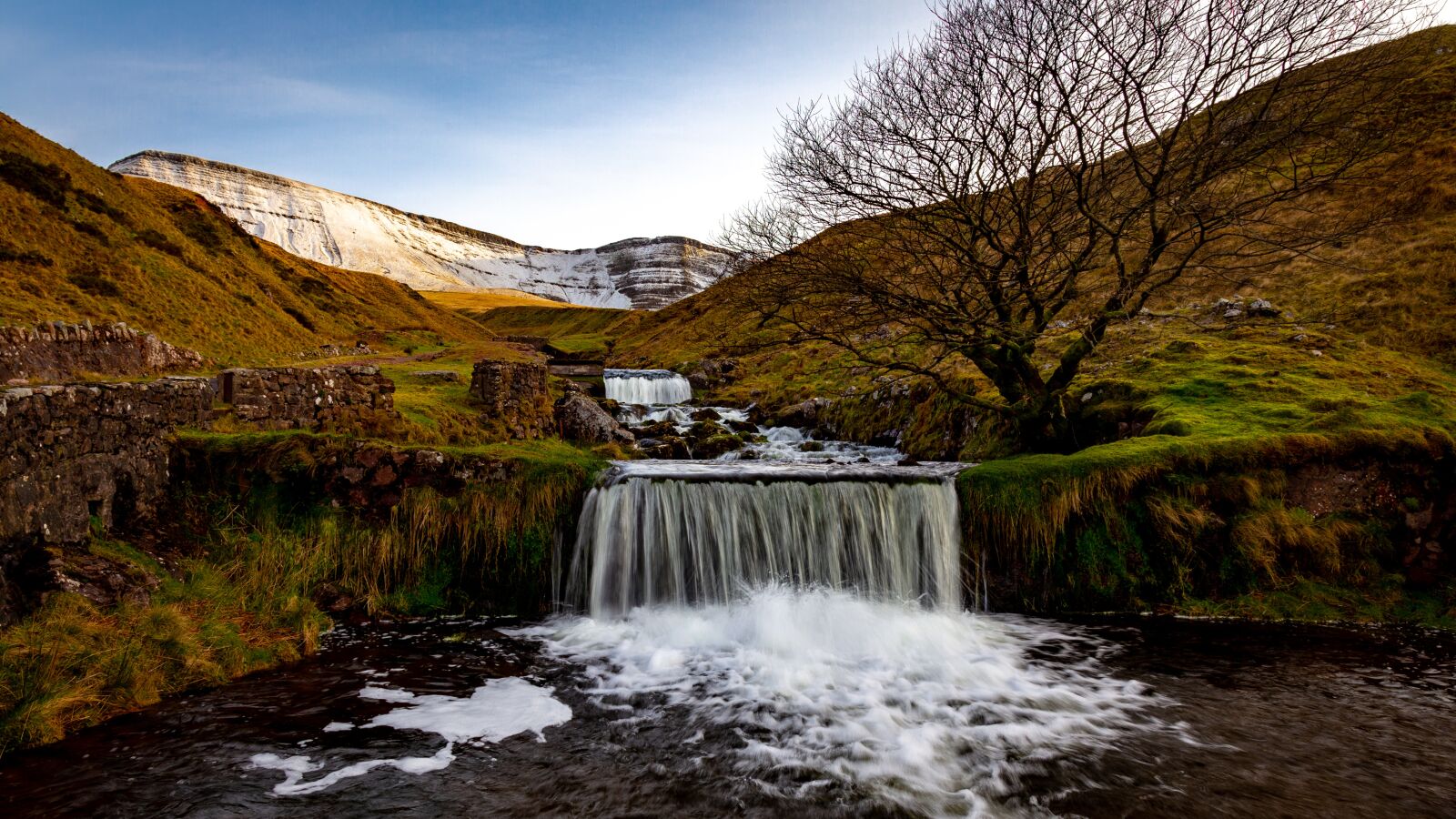 Canon EOS 6D + Canon EF 24-105mm F4L IS USM sample photo. Llynyfan, waterfall, snow photography