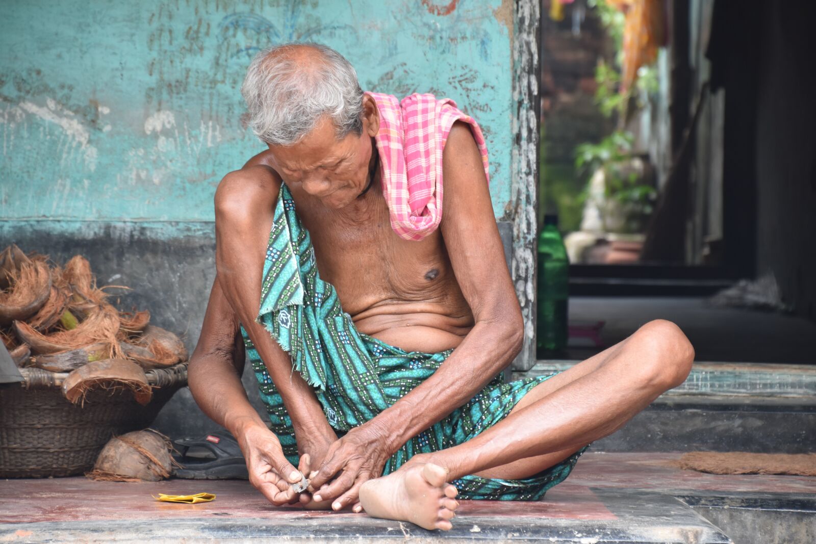 Nikon D5600 sample photo. Old man, village, odisha photography