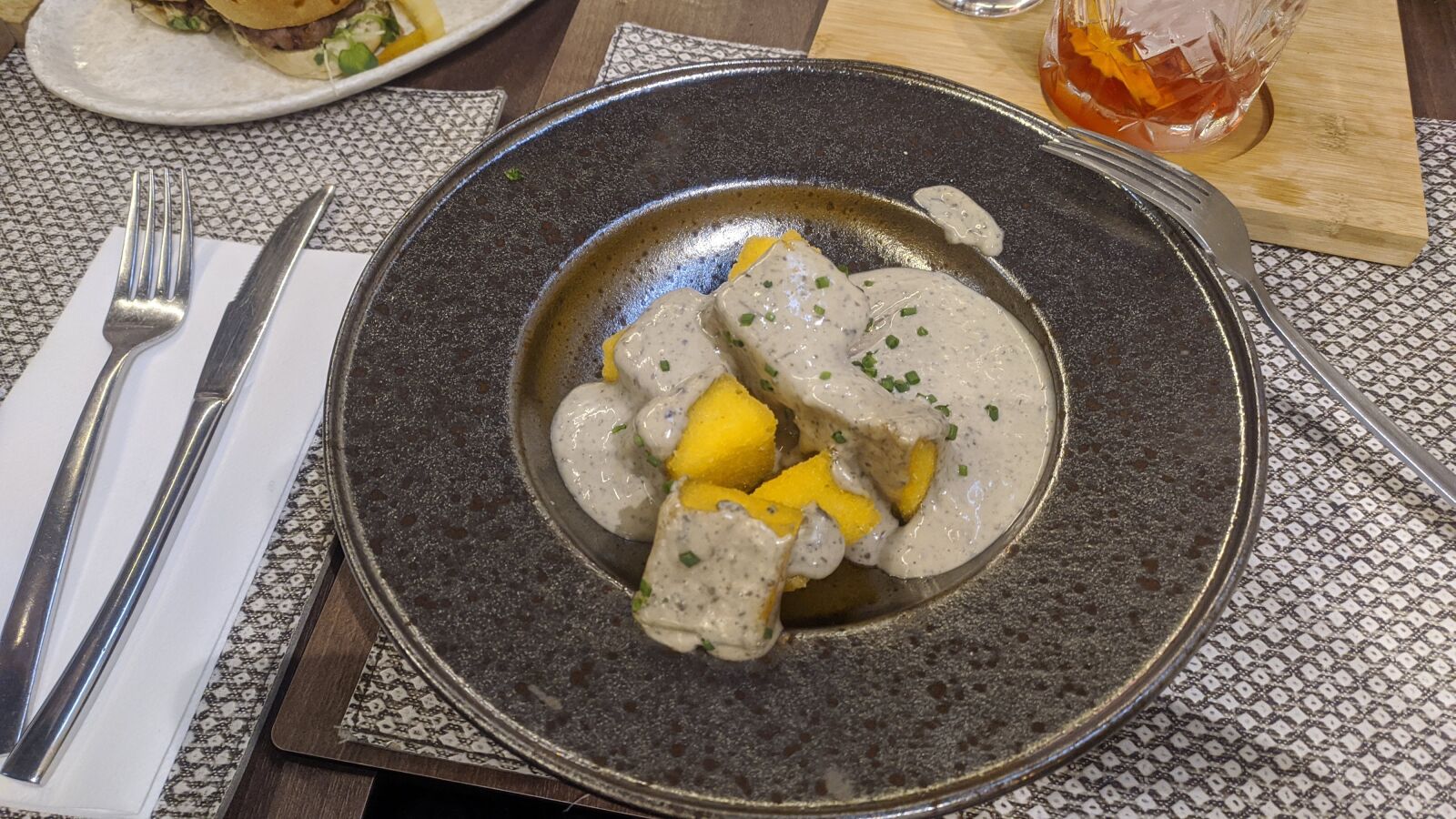 Xiaomi Redmi Note 7 sample photo. Dish, polenta, gourmet photography
