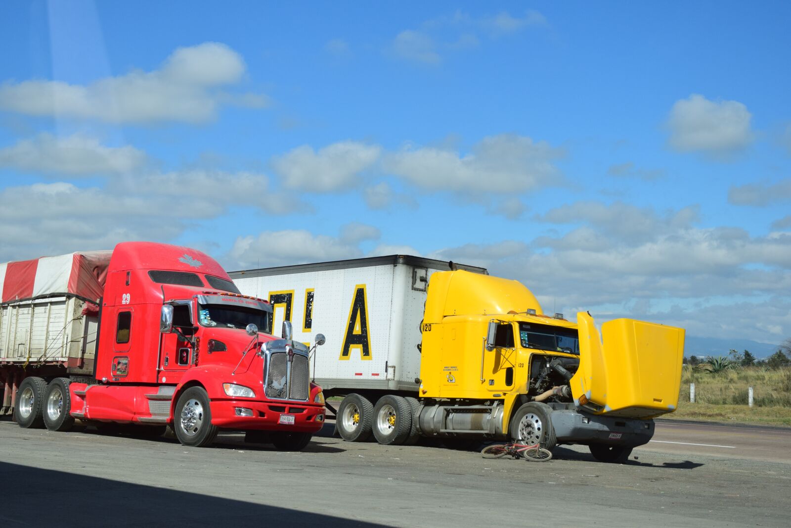 Nikon D3300 sample photo. Trucks, red, yellow photography