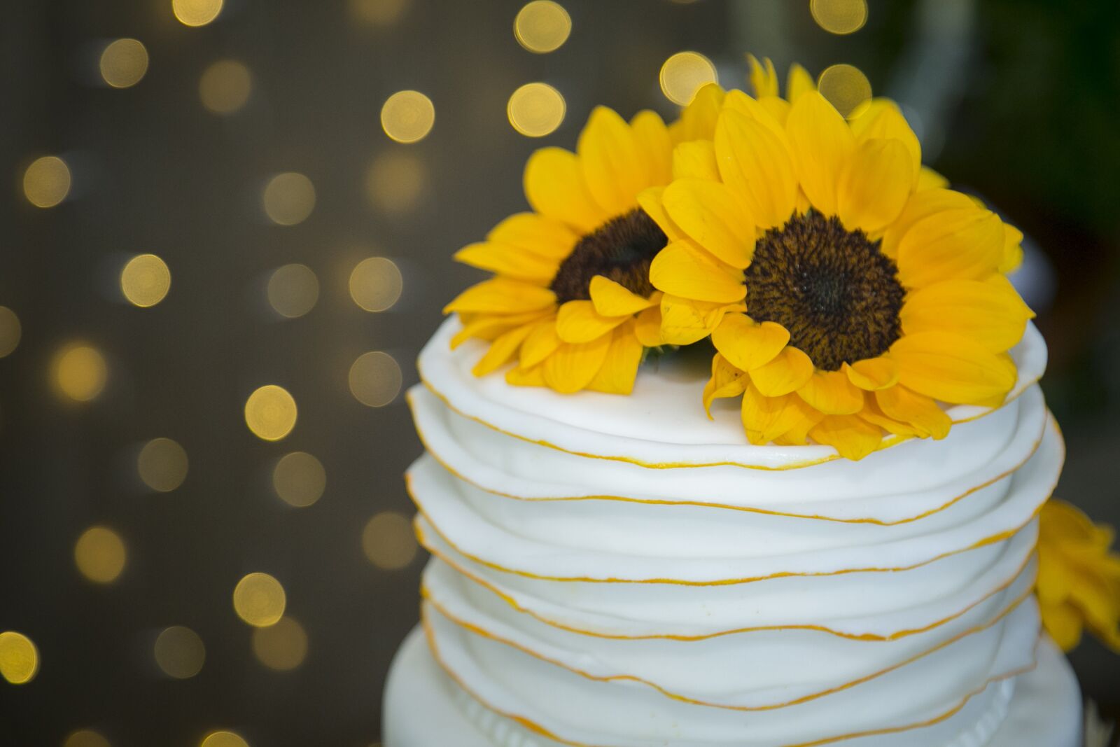 Canon EF 24-105mm F4L IS USM sample photo. Wedding cake, sunflower, cake photography