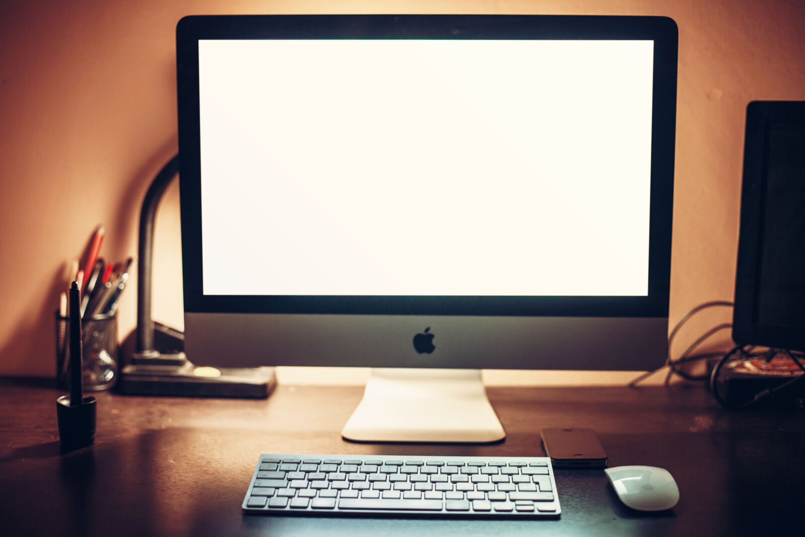 Canon EOS 5D Mark II sample photo. Apple, desk, device, imac photography