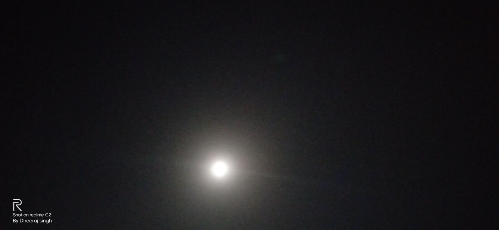 Realme C2 sample photo. Moon, night, full moon photography