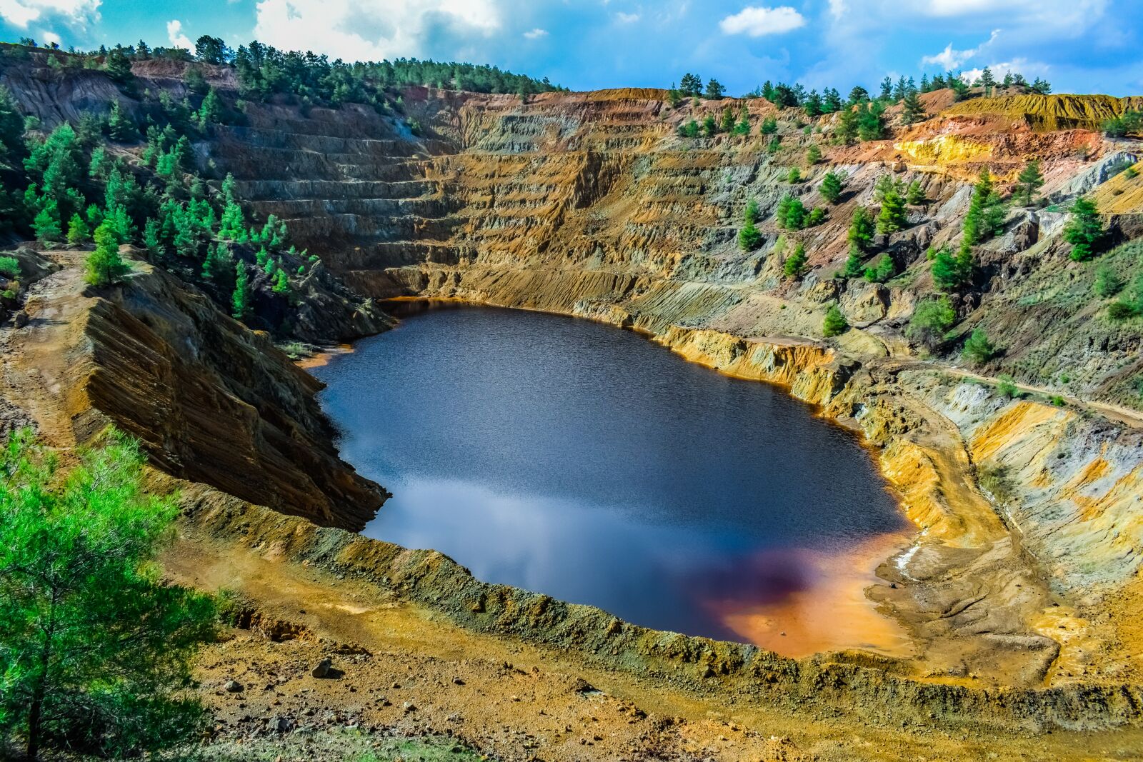 Nikon D3300 sample photo. Acid lake, red, mine photography