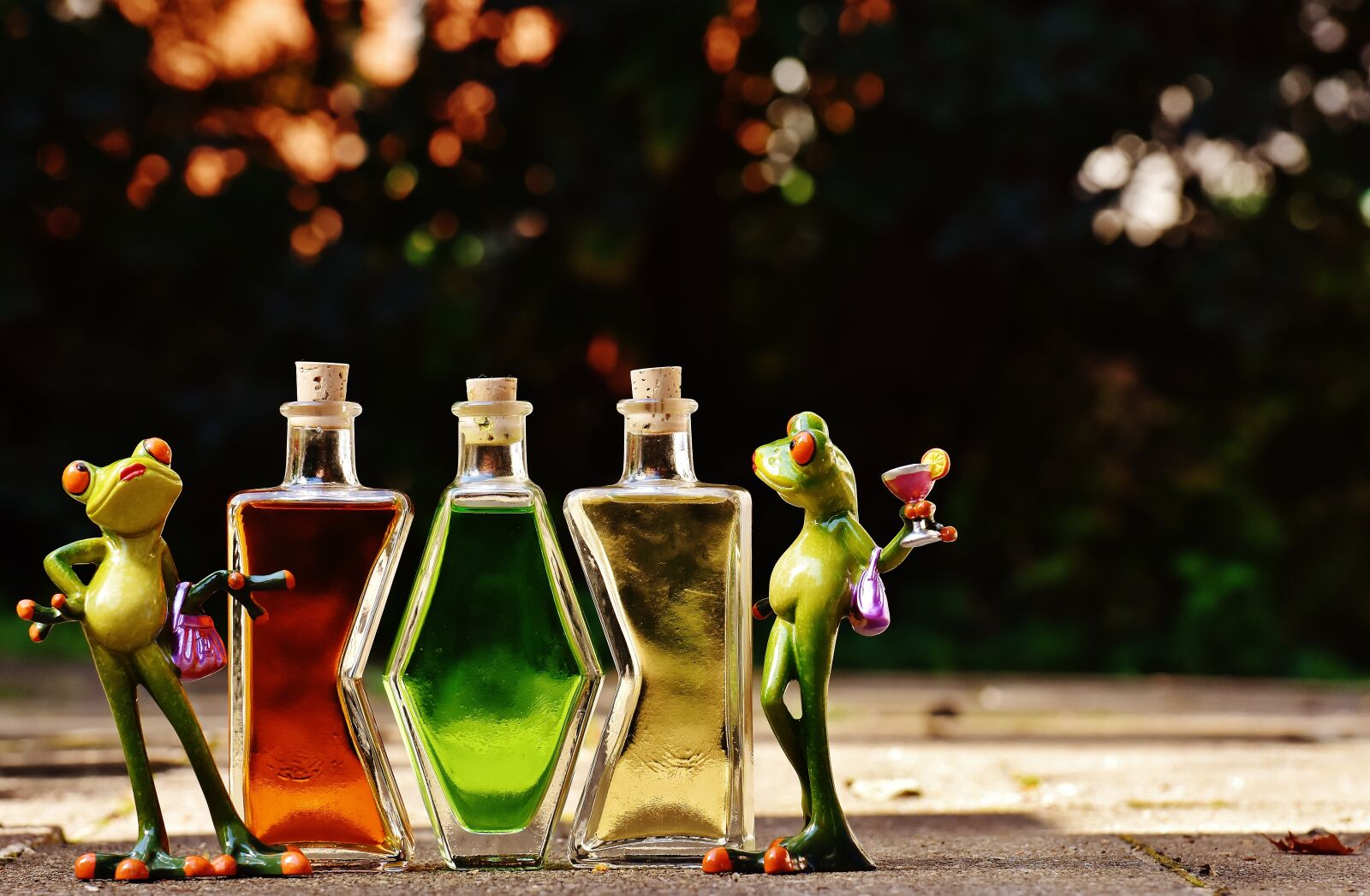 Nikon D7200 sample photo. Frogs, beverages, bottles photography