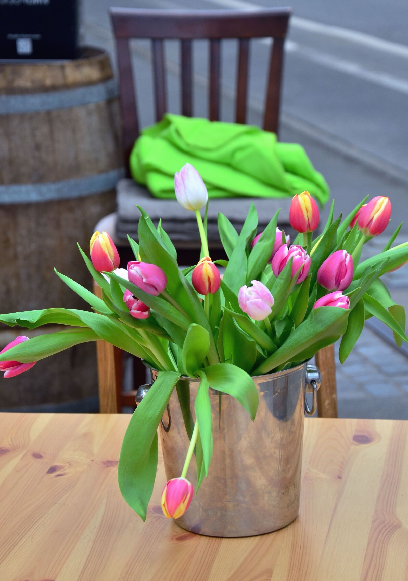 Nikon D5100 sample photo. Still life, tulip, bucket photography