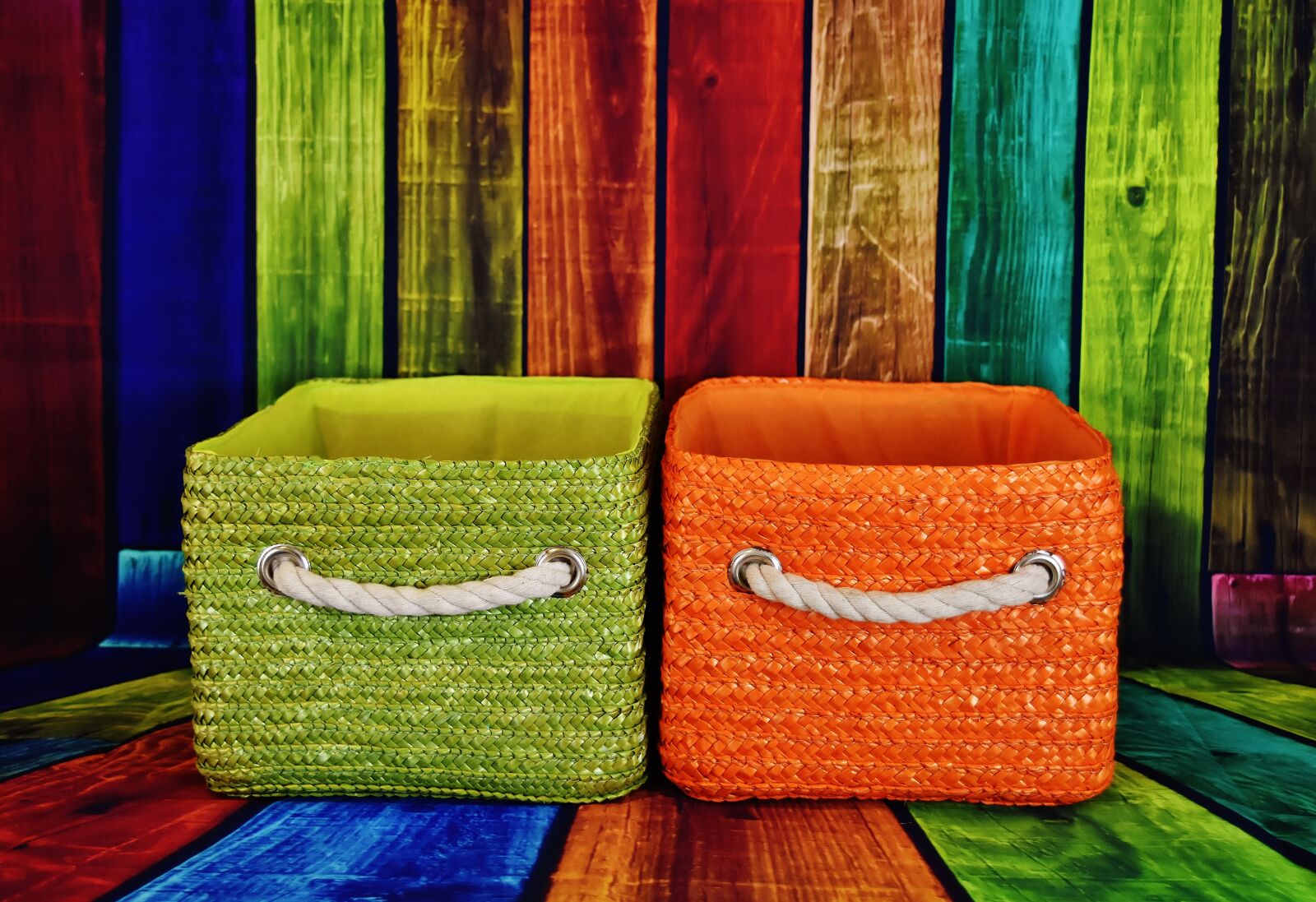 Nikon D7200 sample photo. Baskets, green, orange photography