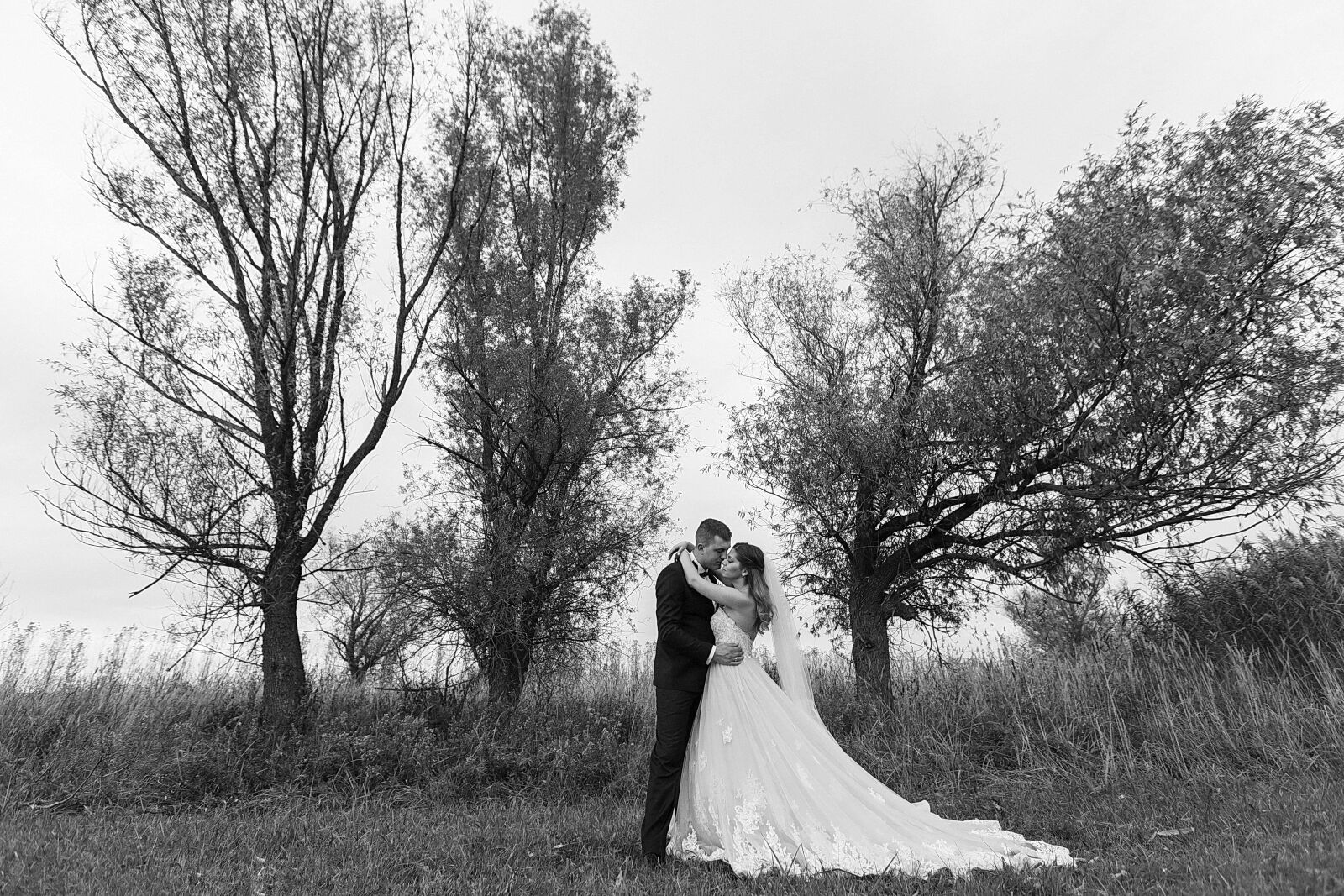 Canon EF 16-35mm F2.8L II USM sample photo. Trees, bride, wedding, wedding photography