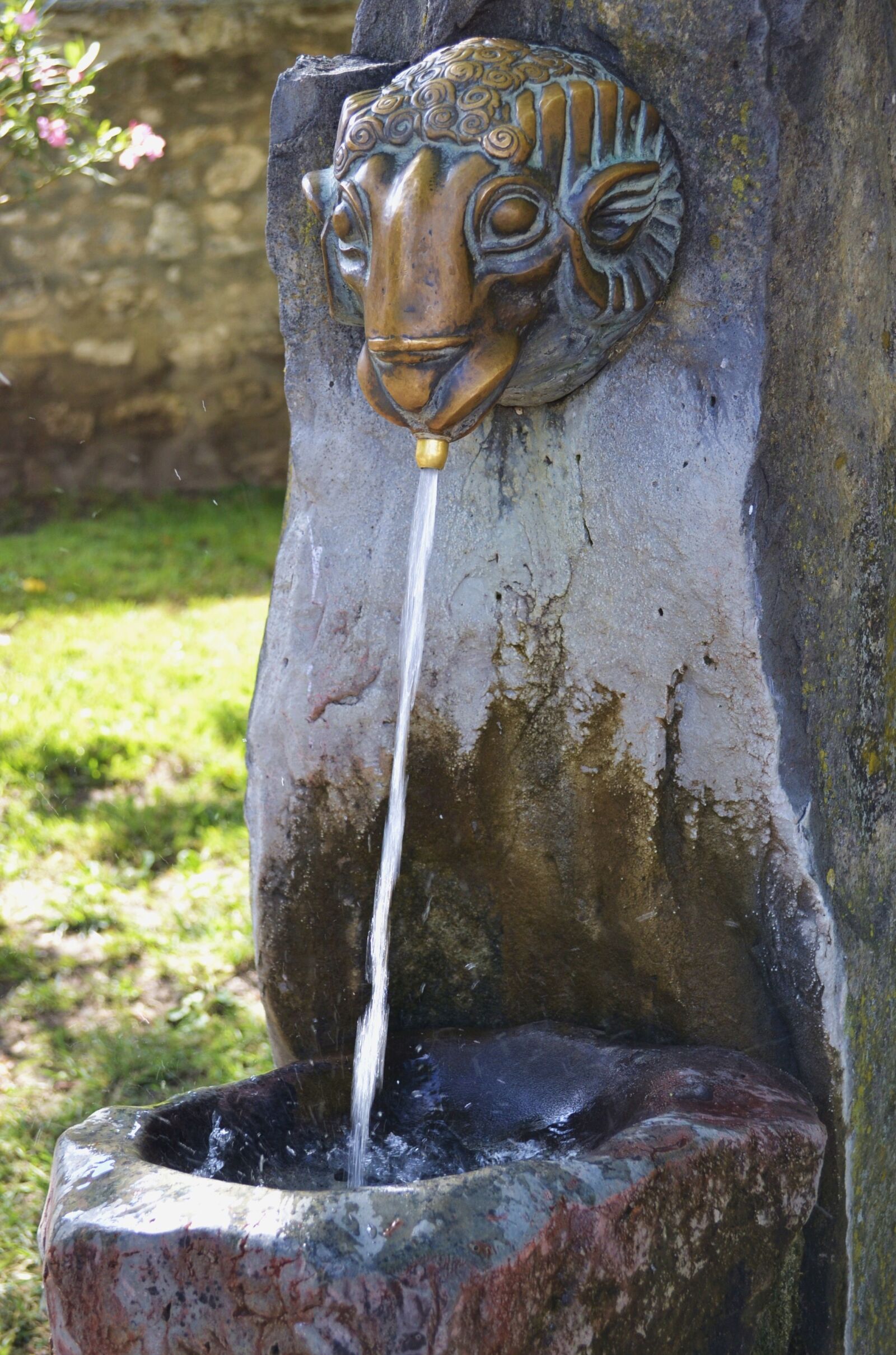 Nikon D3100 sample photo. Fountain, ram, city fountain photography