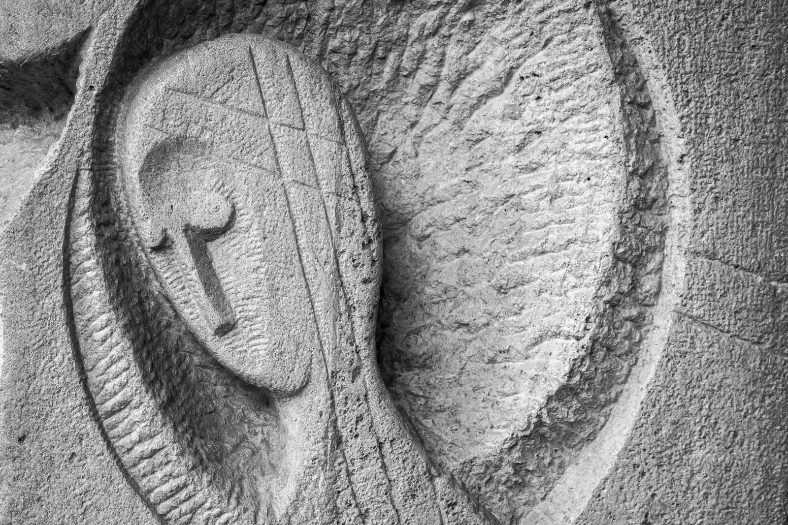 Samsung NX300M sample photo. Face, stone, sculpture photography