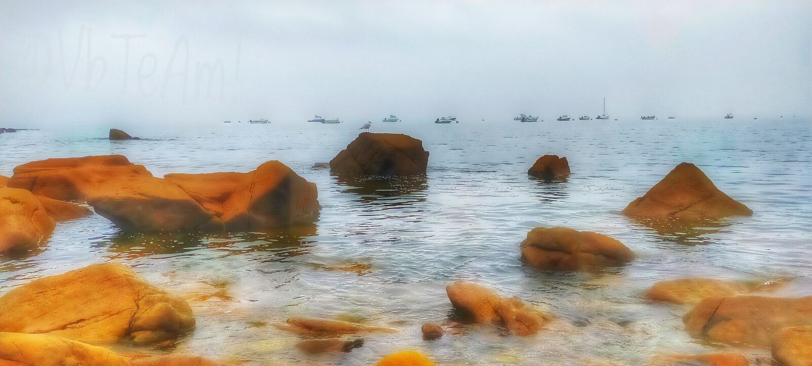 OPPO A9 2020 sample photo. Mist, sea, beach photography