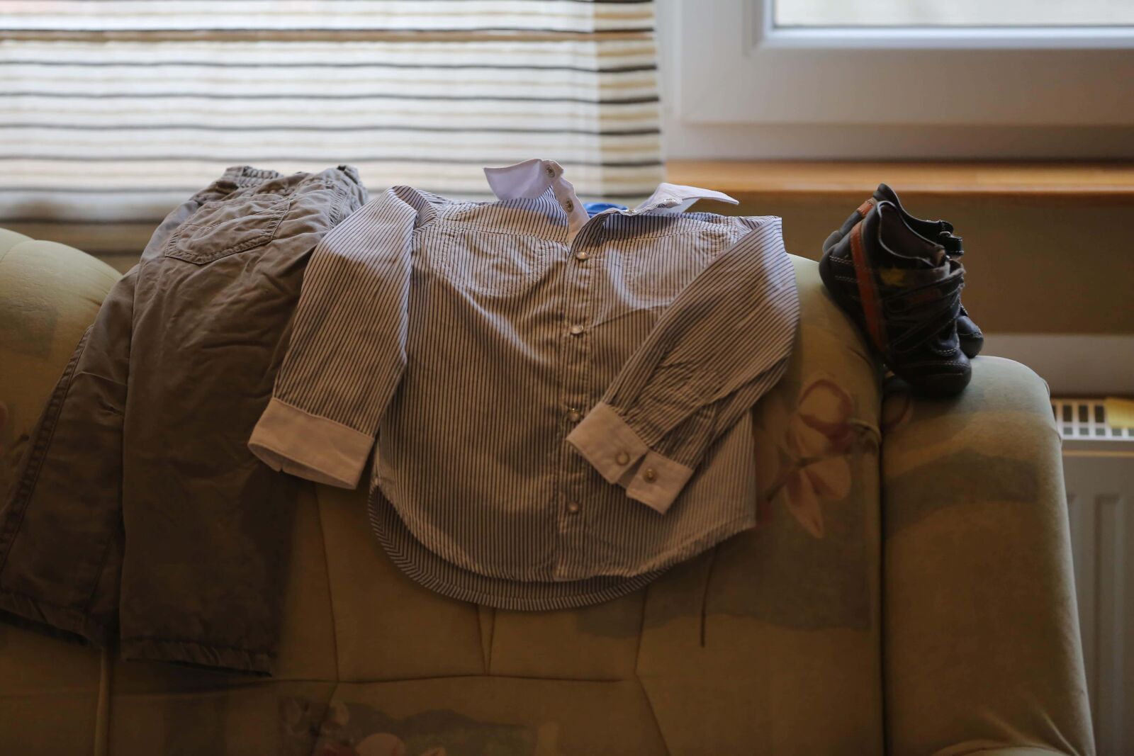 Canon EOS 5D Mark III sample photo. Pants, bed, shirt, shoes photography