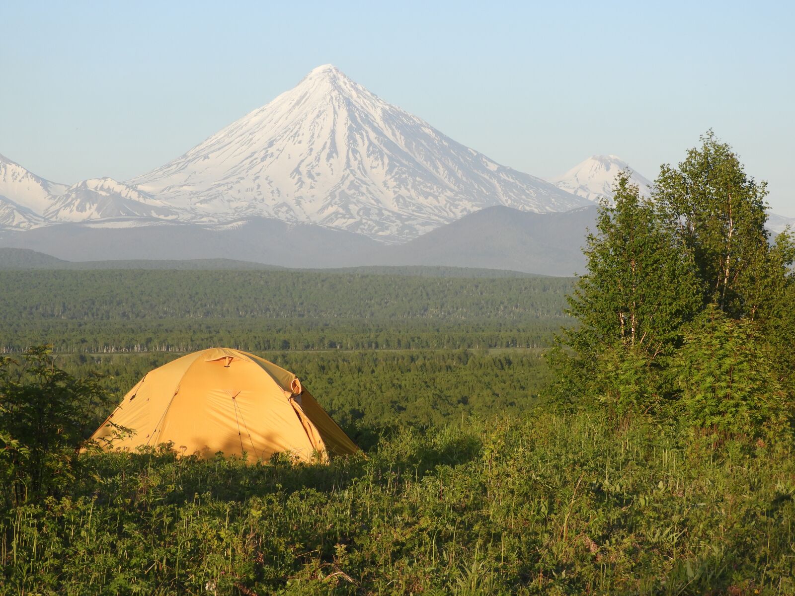 Nikon Coolpix B700 sample photo. Volcano, tent, camping photography