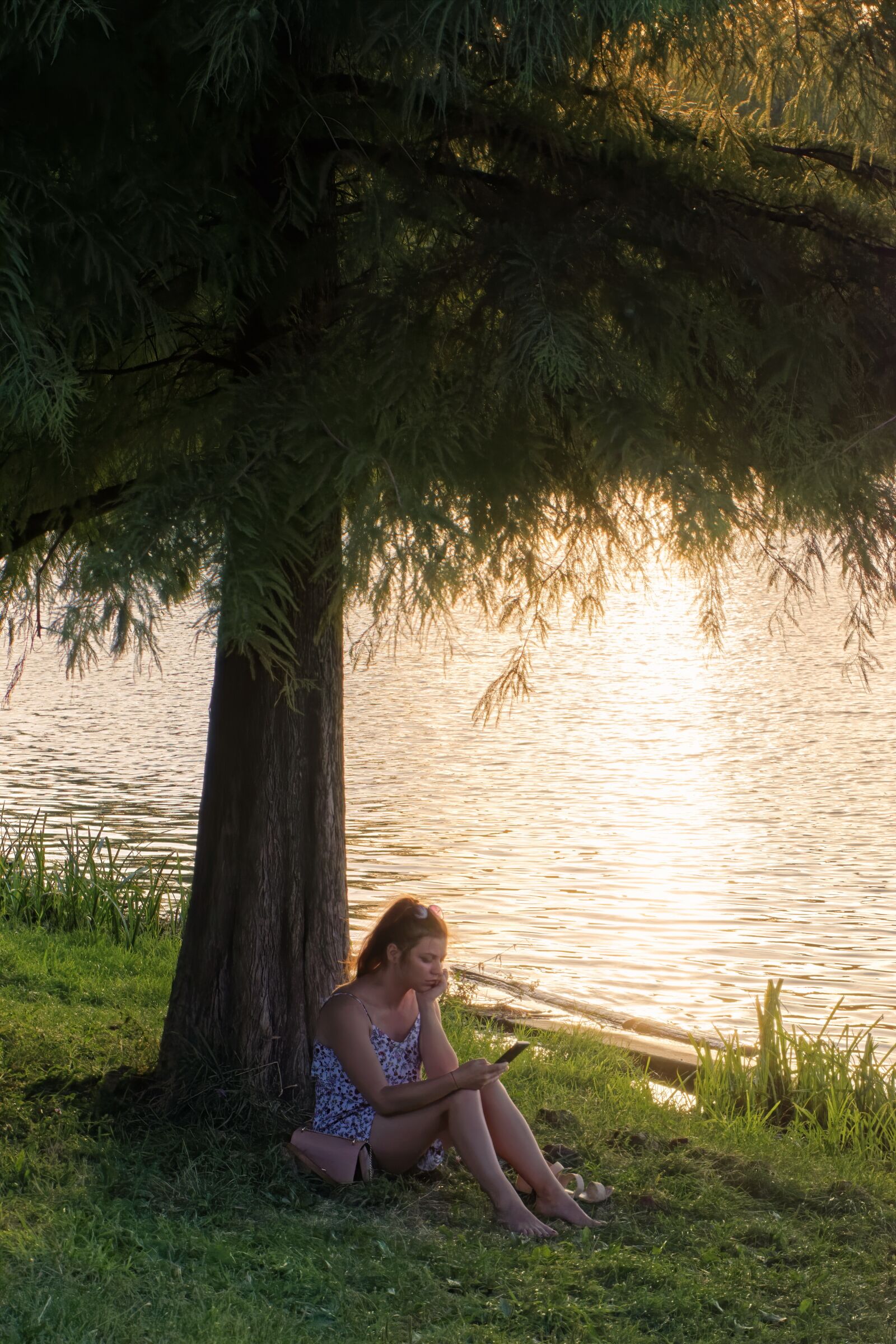 Nikon D5300 sample photo. Woman, lake, tree photography