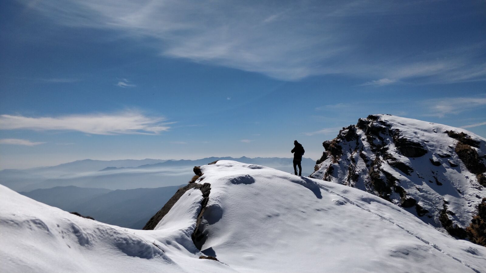 OnePlus 5 sample photo. Hill top, snow, mountain photography