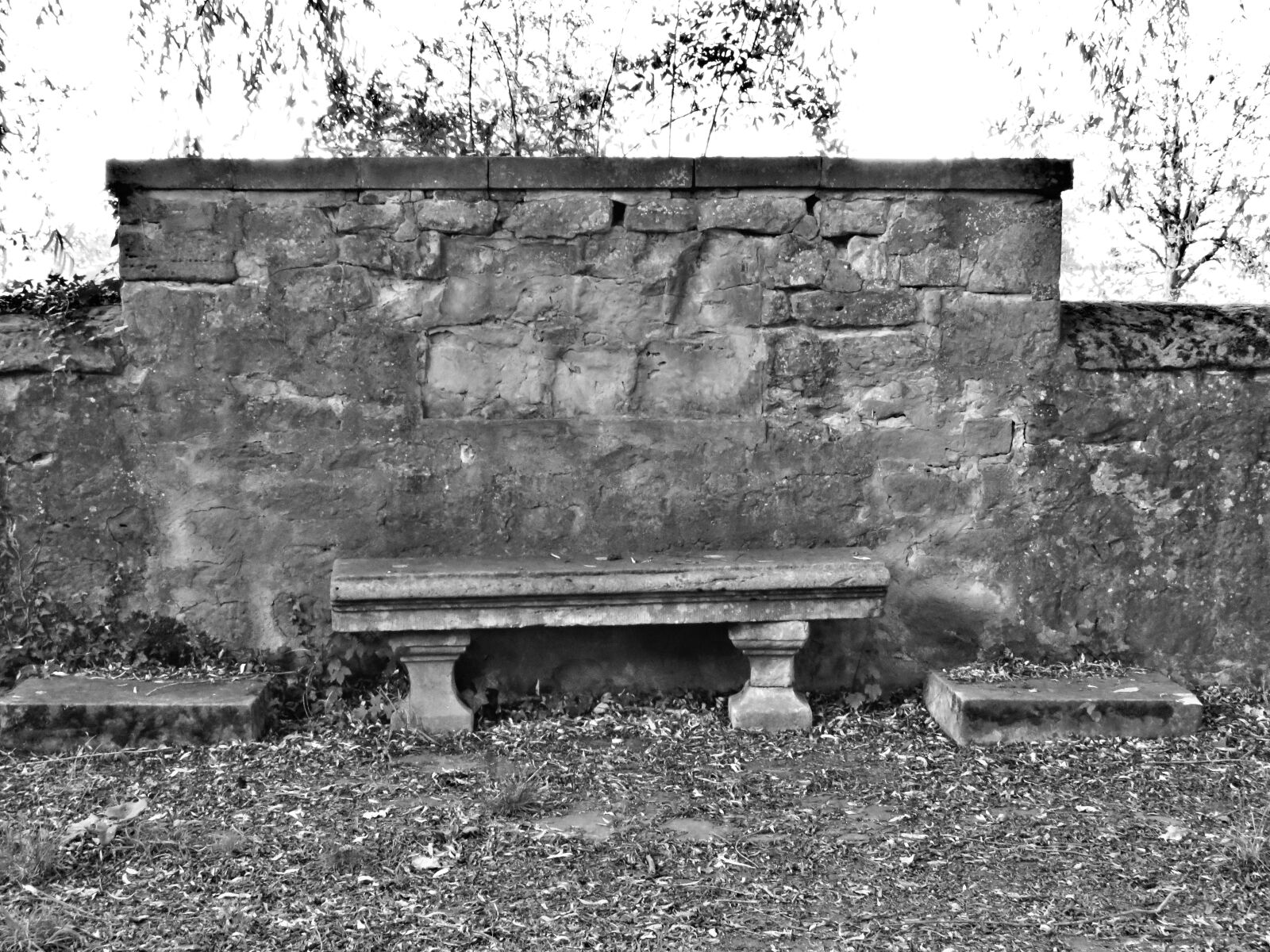 Canon PowerShot SX60 HS sample photo. Stone bench, park, old photography