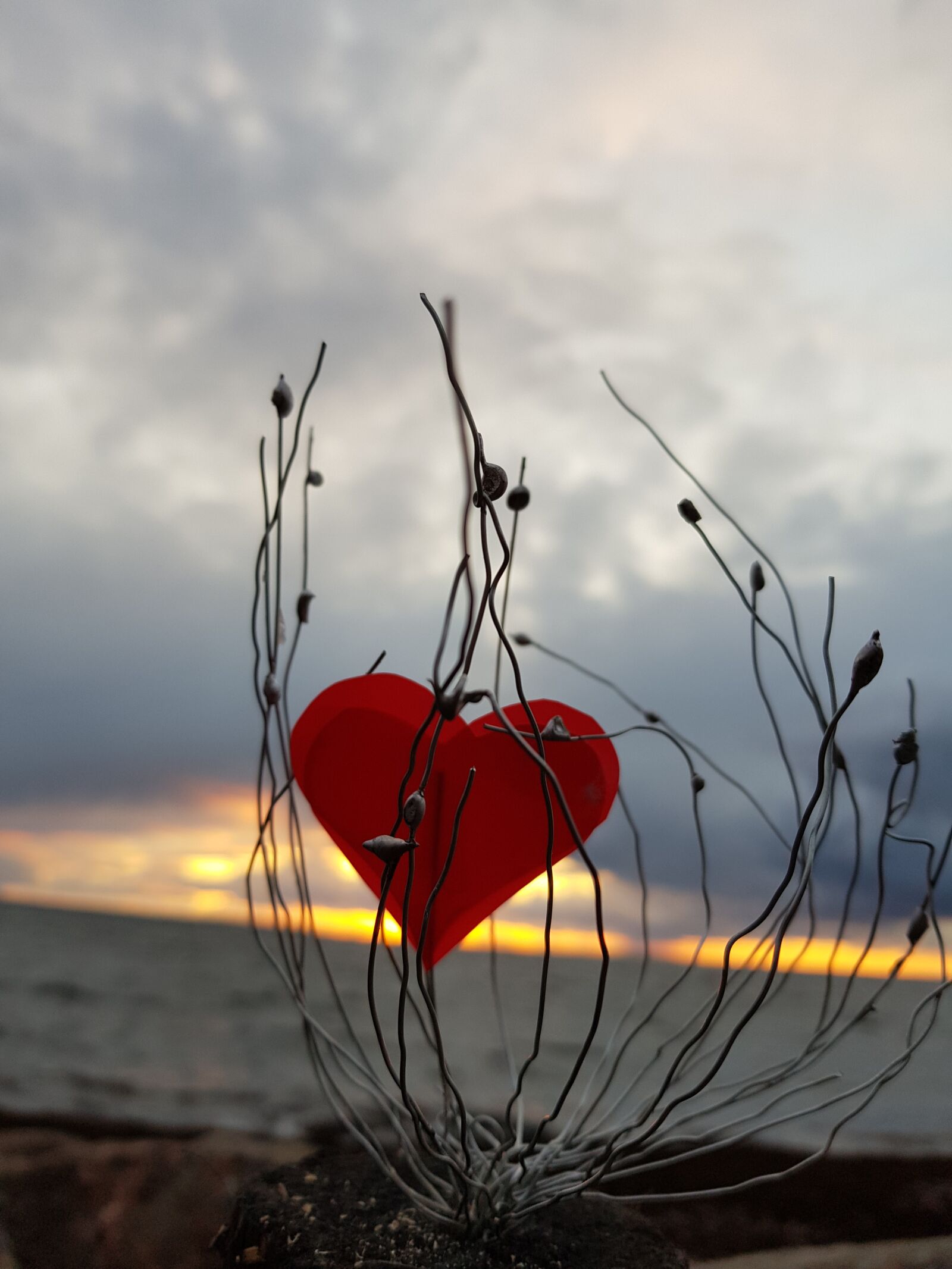 Samsung Galaxy S8 sample photo. Heart, sunset, romantic photography