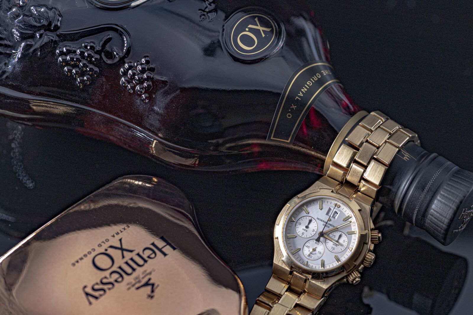 Canon EF 100mm F2.8L Macro IS USM sample photo. Cognac, clock, alcohol photography
