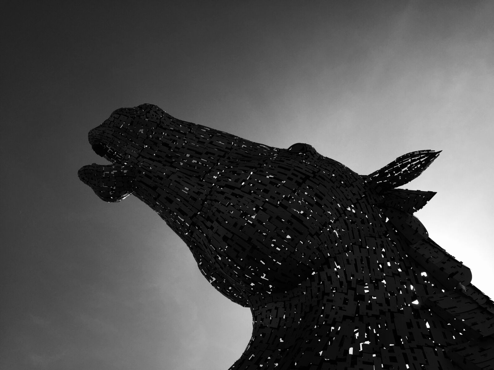 Apple iPhone 6 sample photo. Horse, dark, statue photography